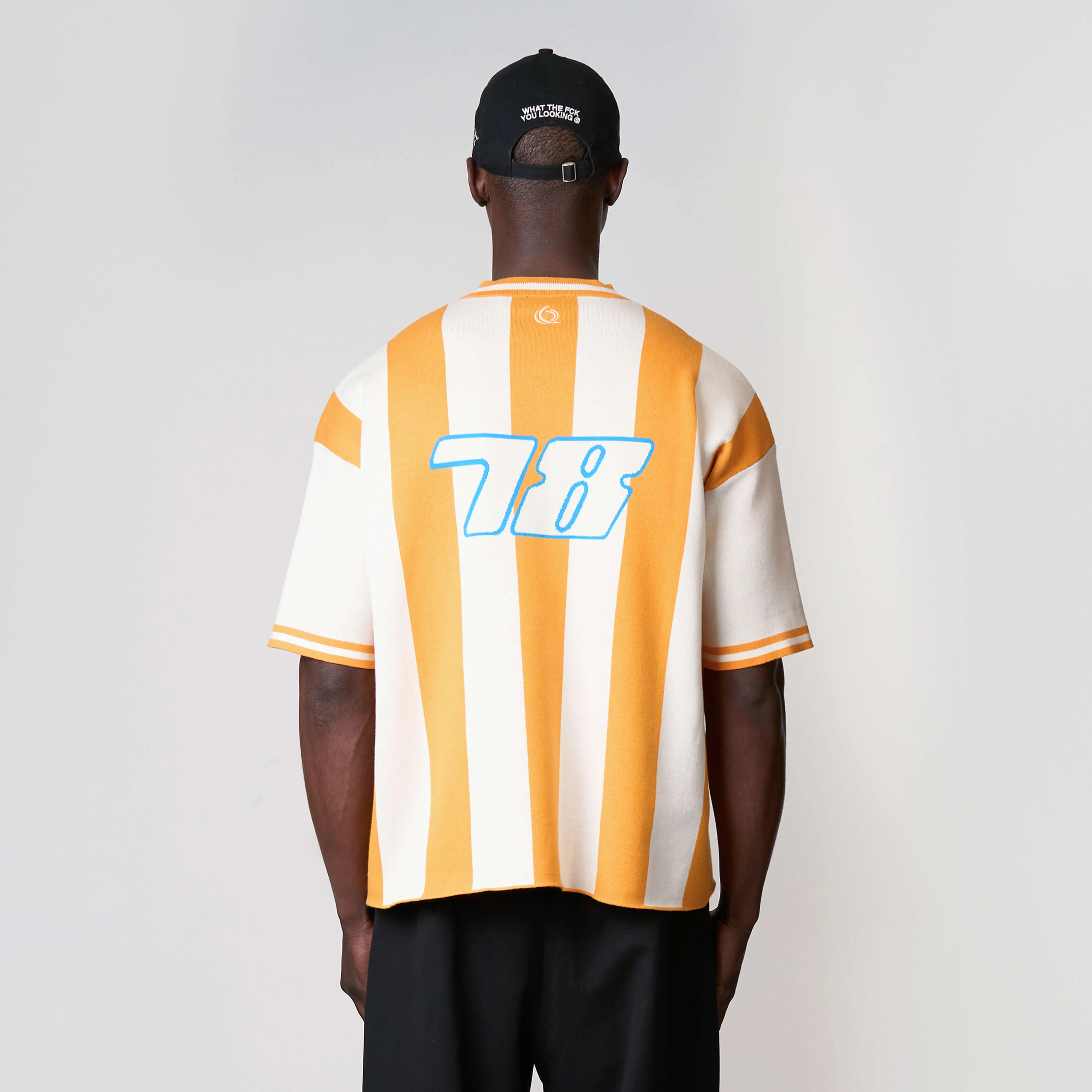 ALESSIO KNITTED POLO | ORANGE/BLUE - Image 6
