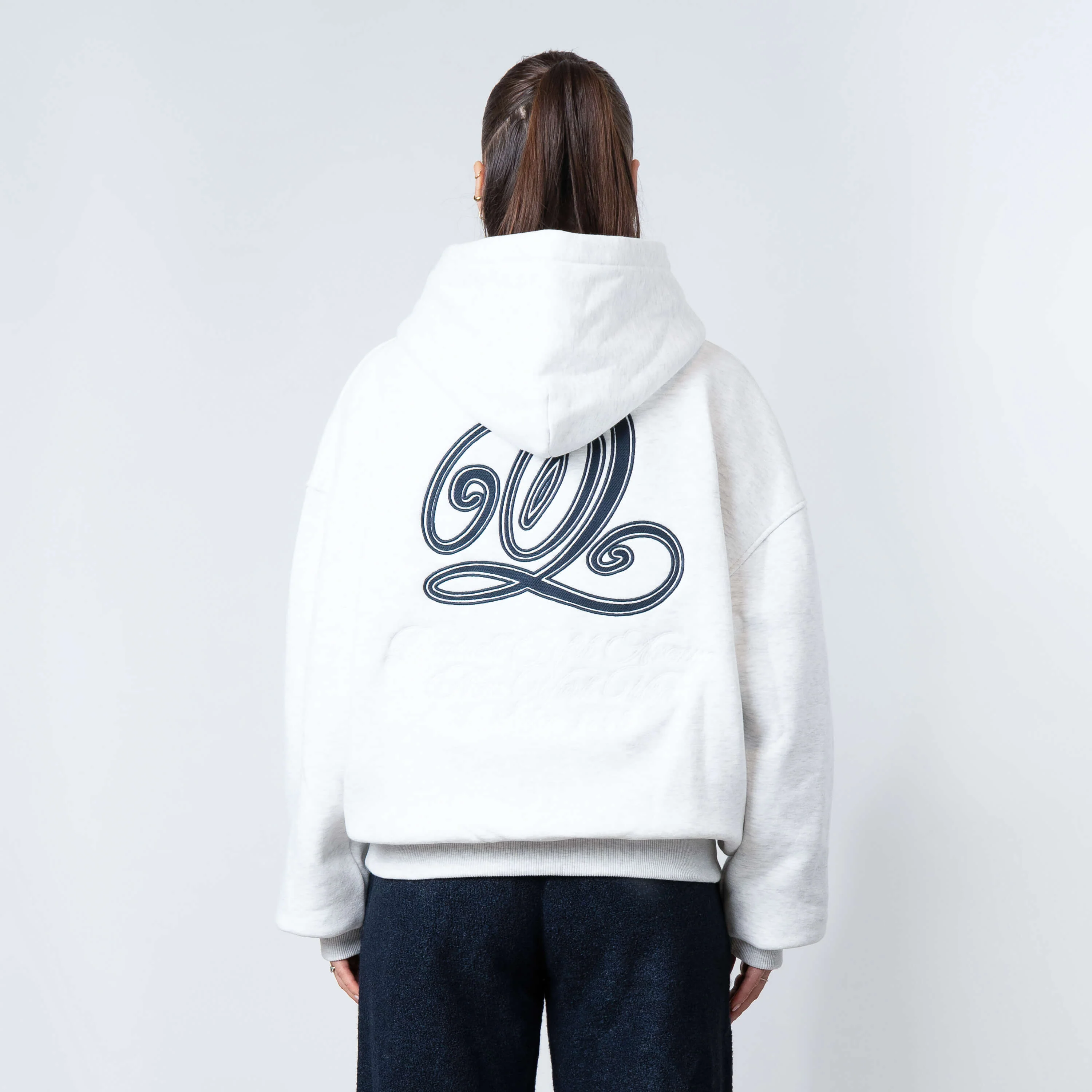CHAIN HOODIE | LIGHT GREY MELEE/NAV - Image 3
