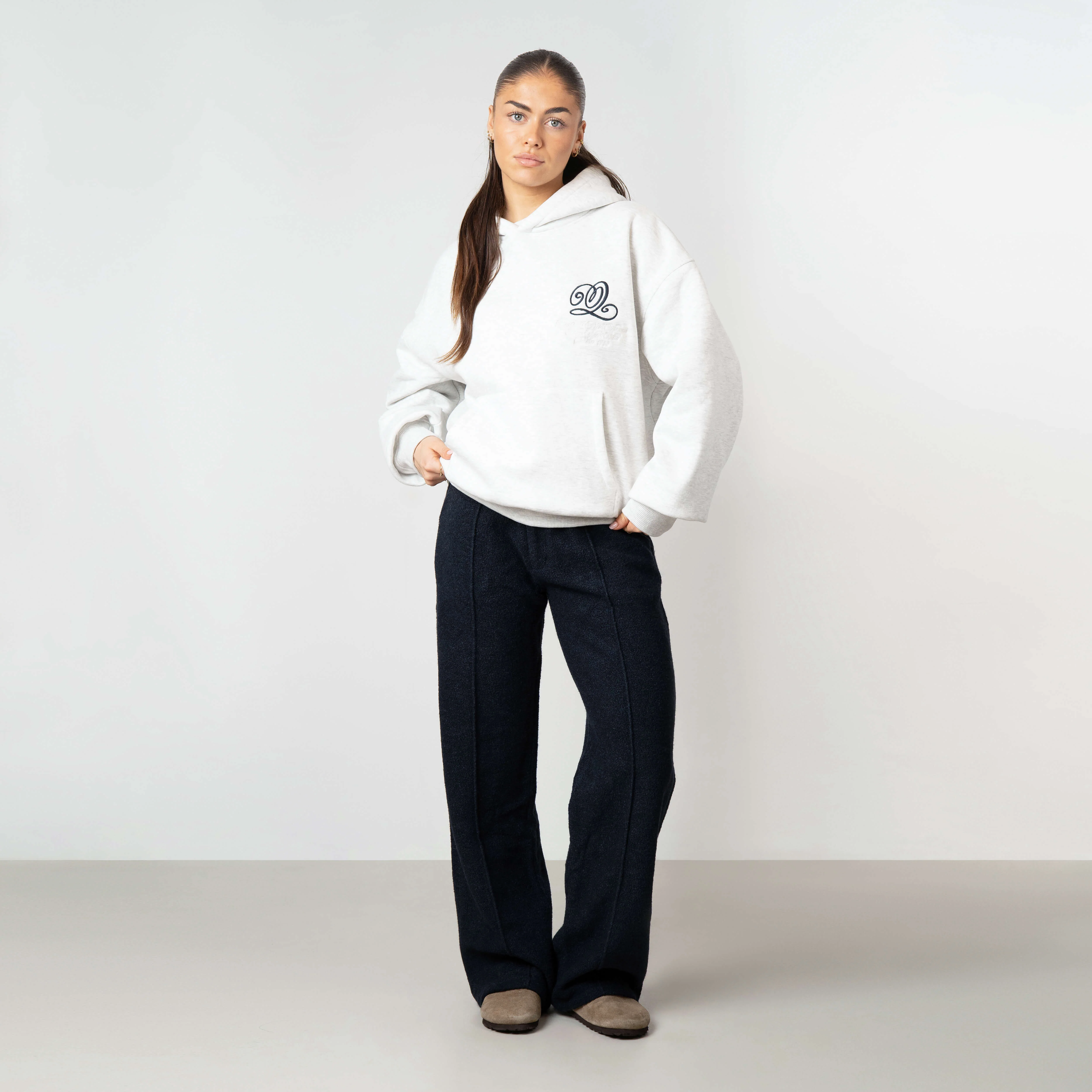 CHAIN HOODIE | LIGHT GREY MELEE/NAV - Image 4