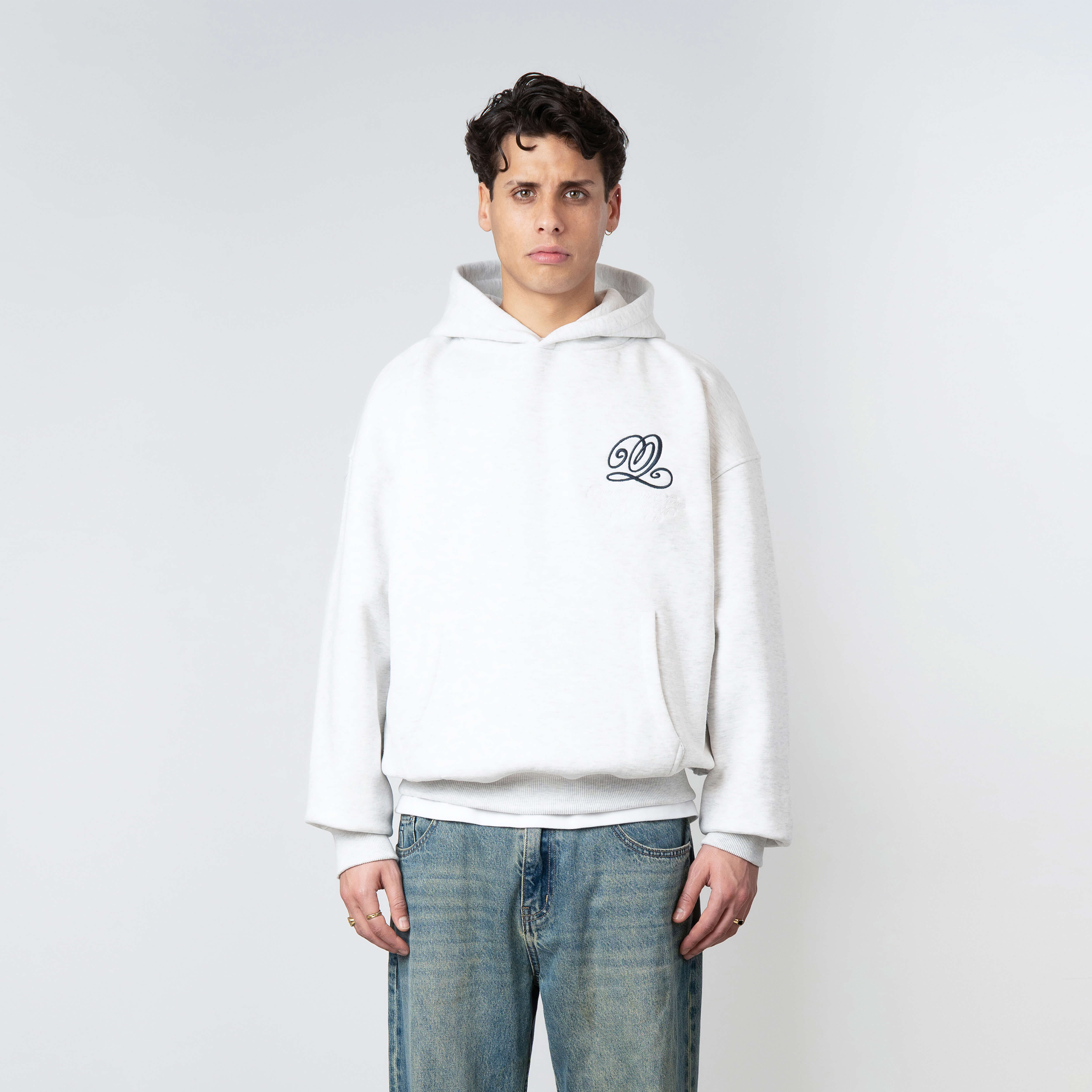 CHAIN HOODIE | LIGHT GREY MELEE/NAV - Image 6