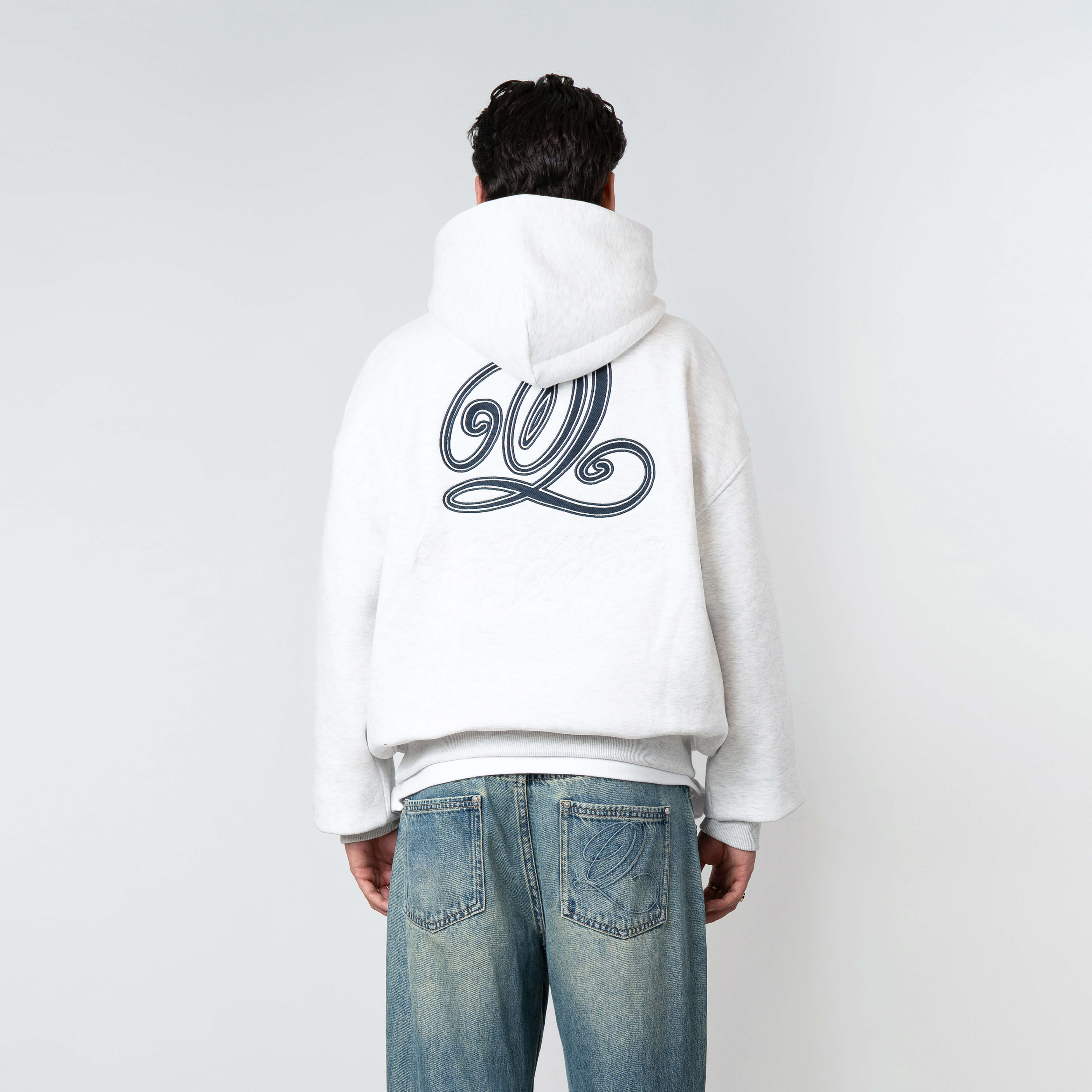 CHAIN HOODIE | LIGHT GREY MELEE/NAV - Image 7