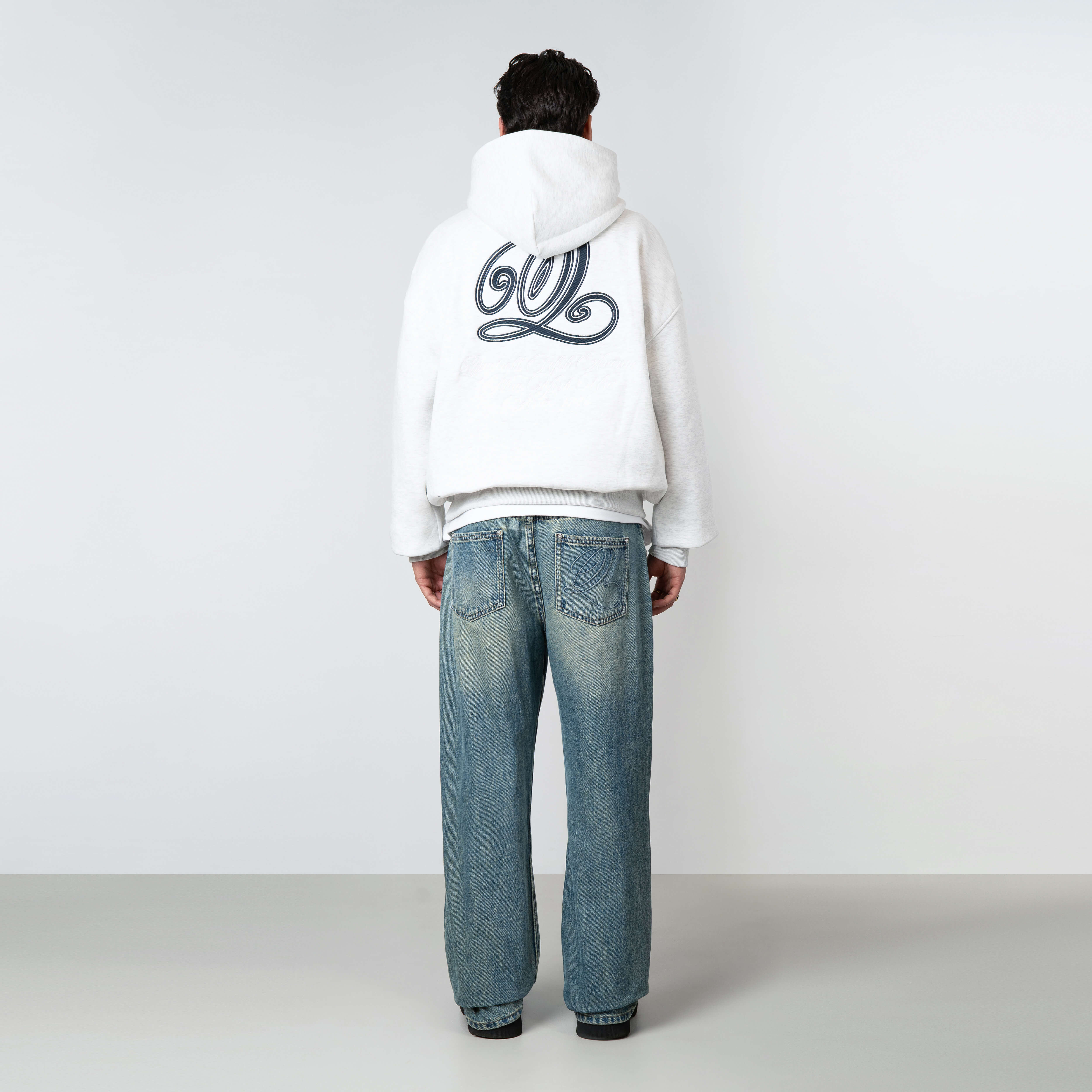 CHAIN HOODIE | LIGHT GREY MELEE/NAV - Image 9