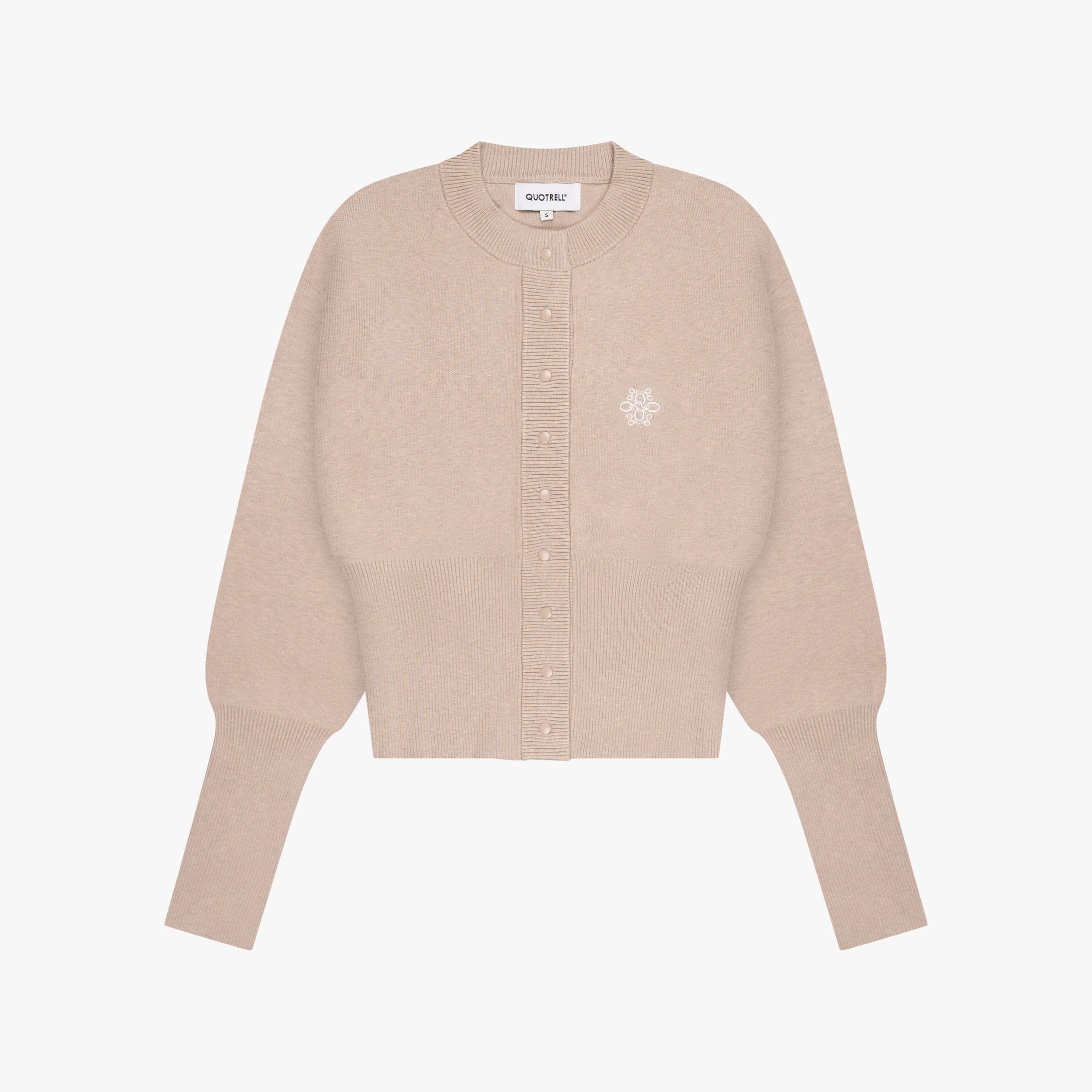 CHLOE KNITTED CARDIGAN | BEIGE MELEE/OFF WHIT - Image 5