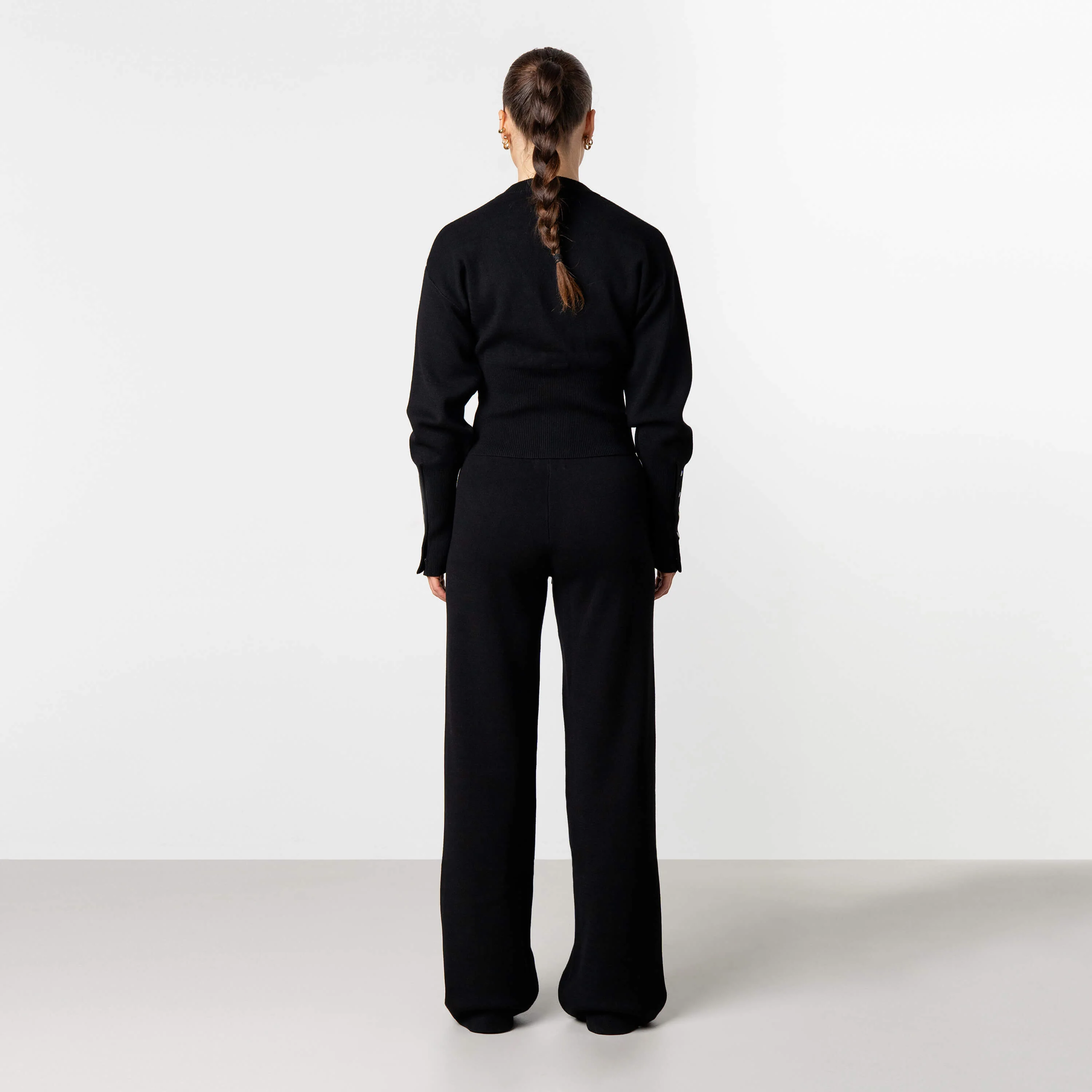 CHLOE KNITTED CARDIGAN | BLACK/WHITE - Image 5
