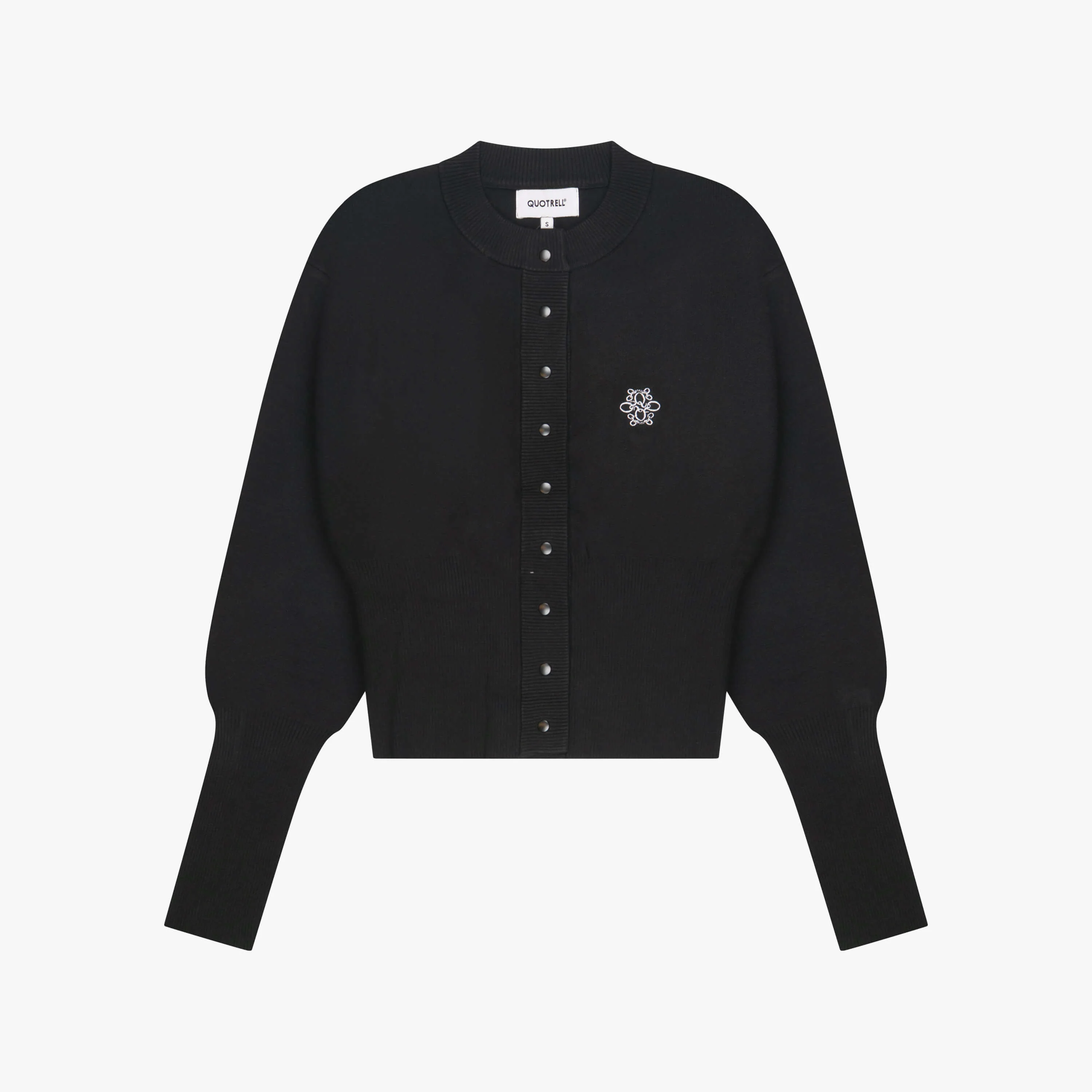 CHLOE KNITTED CARDIGAN | BLACK/WHITE - Image 6