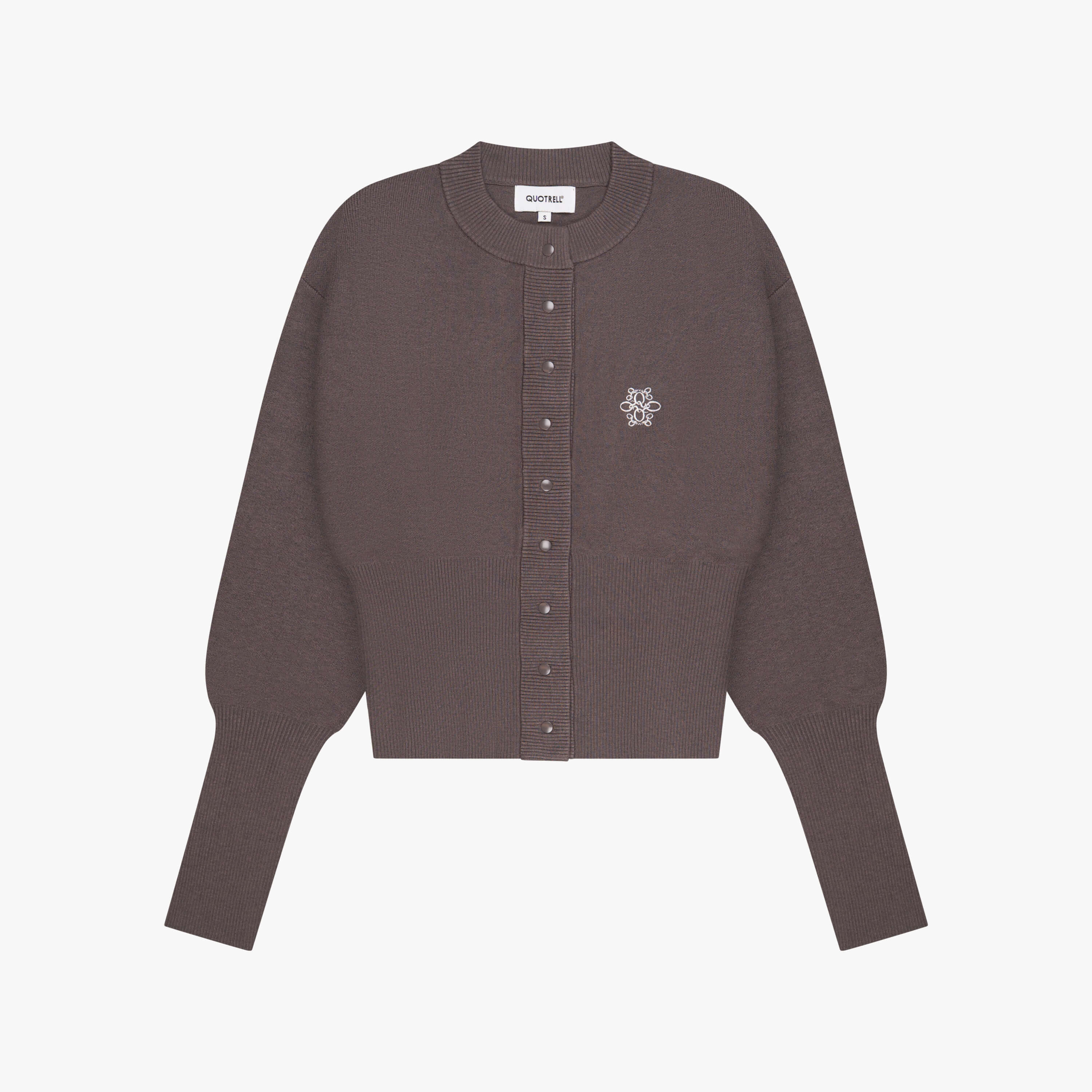 CHLOE KNITTED CARDIGAN | BROWN/OFF WHITE - Image 5
