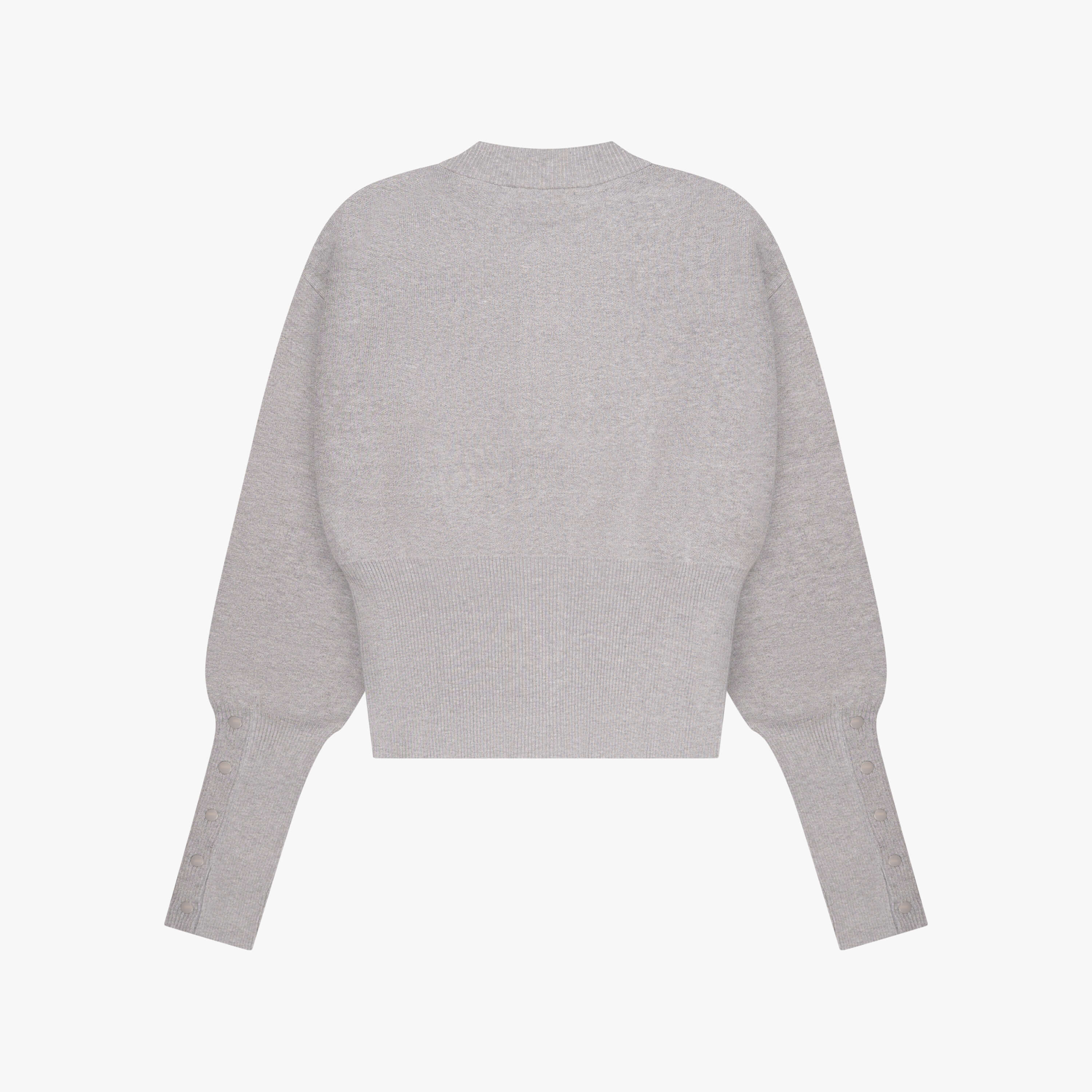 CHLOE KNITTED CARDIGAN | GREY MELEE/WHITE - Image 6