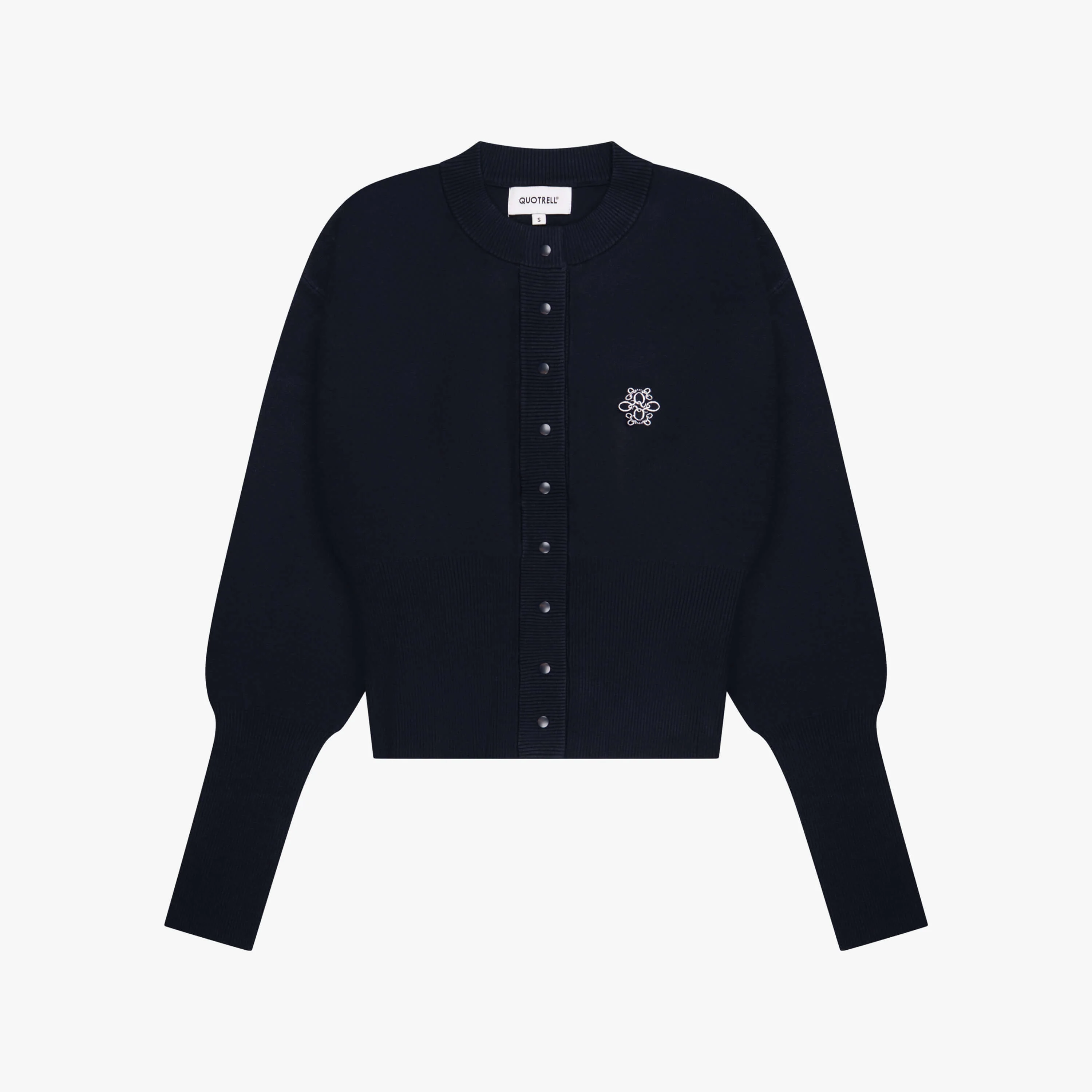 CHLOE KNITTED CARDIGAN | NAVY/WHITE - Image 5