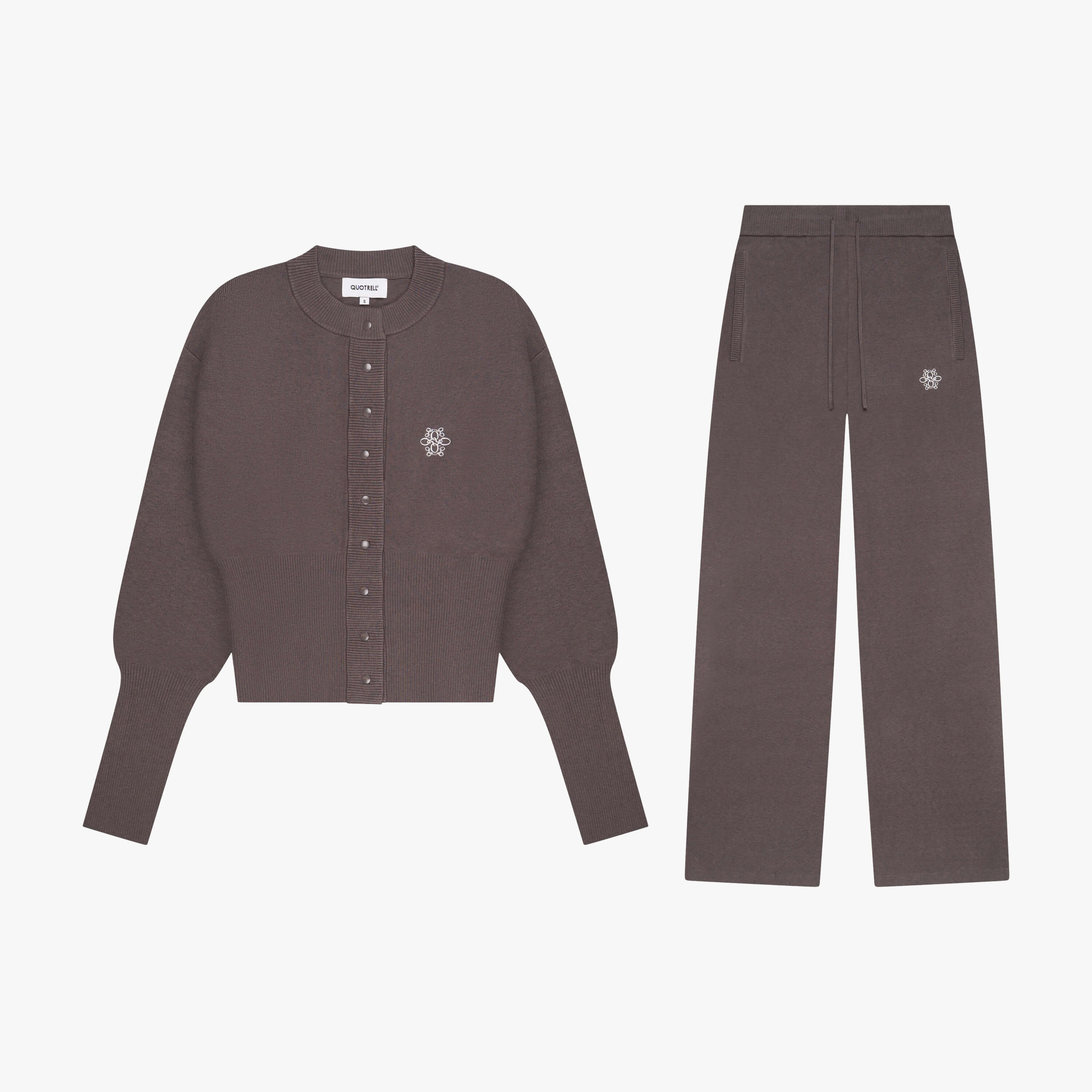 CHLOE KNITTED SET | BROWN/OFF WHITE - Image 5