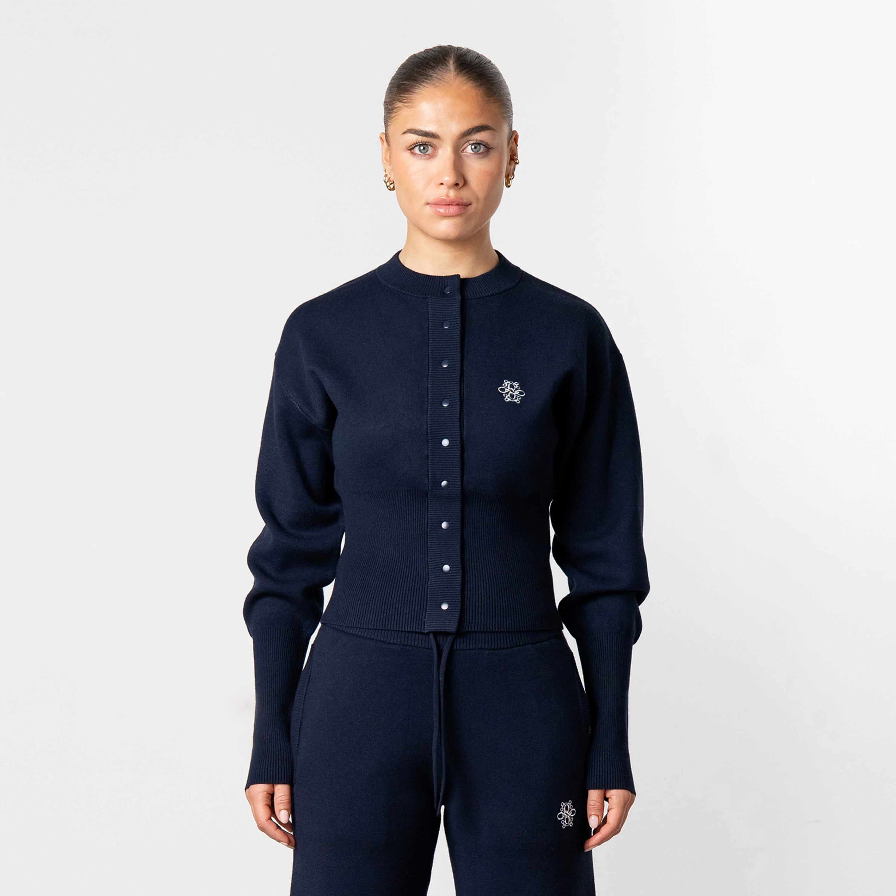 CHLOE KNITTED SET | NAVY/WHITE - Image 3