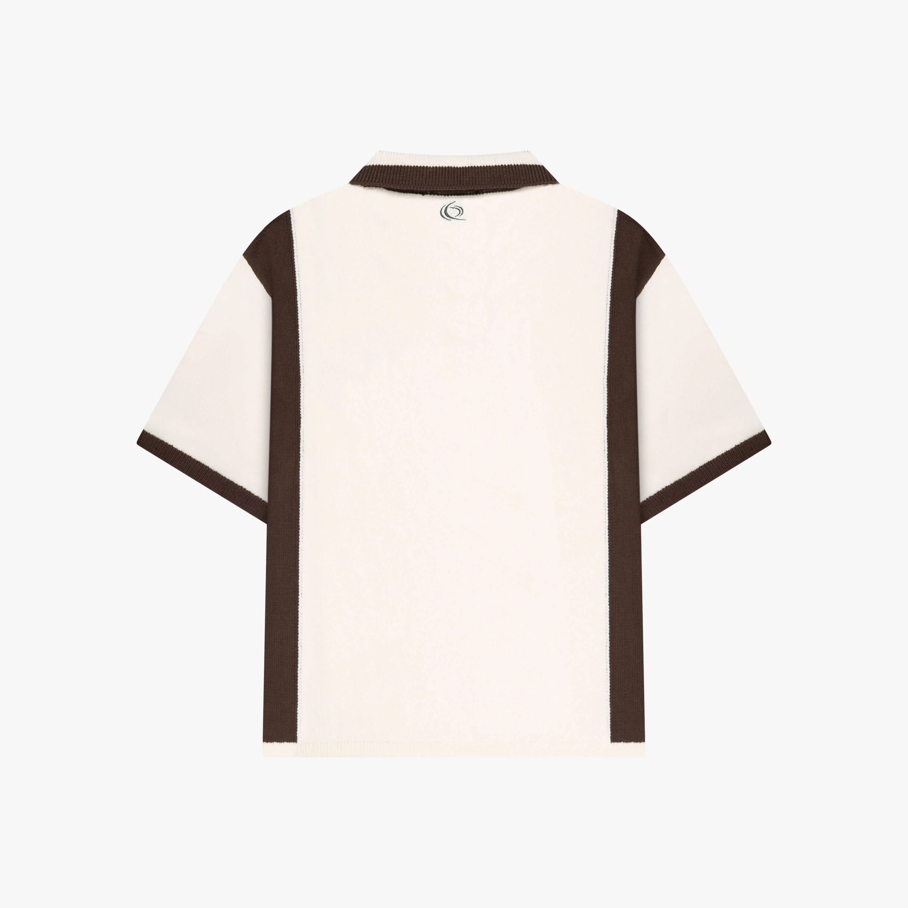 DIEGO KNITTED POLO | CREME/BROWN - Image 11