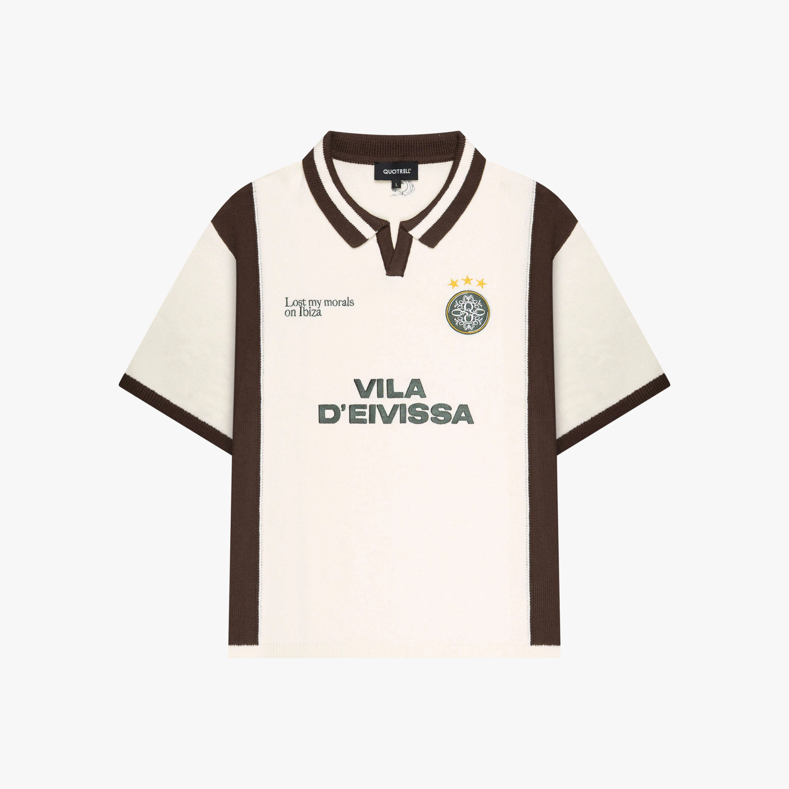 DIEGO KNITTED POLO | CREME/BROWN - Image 12