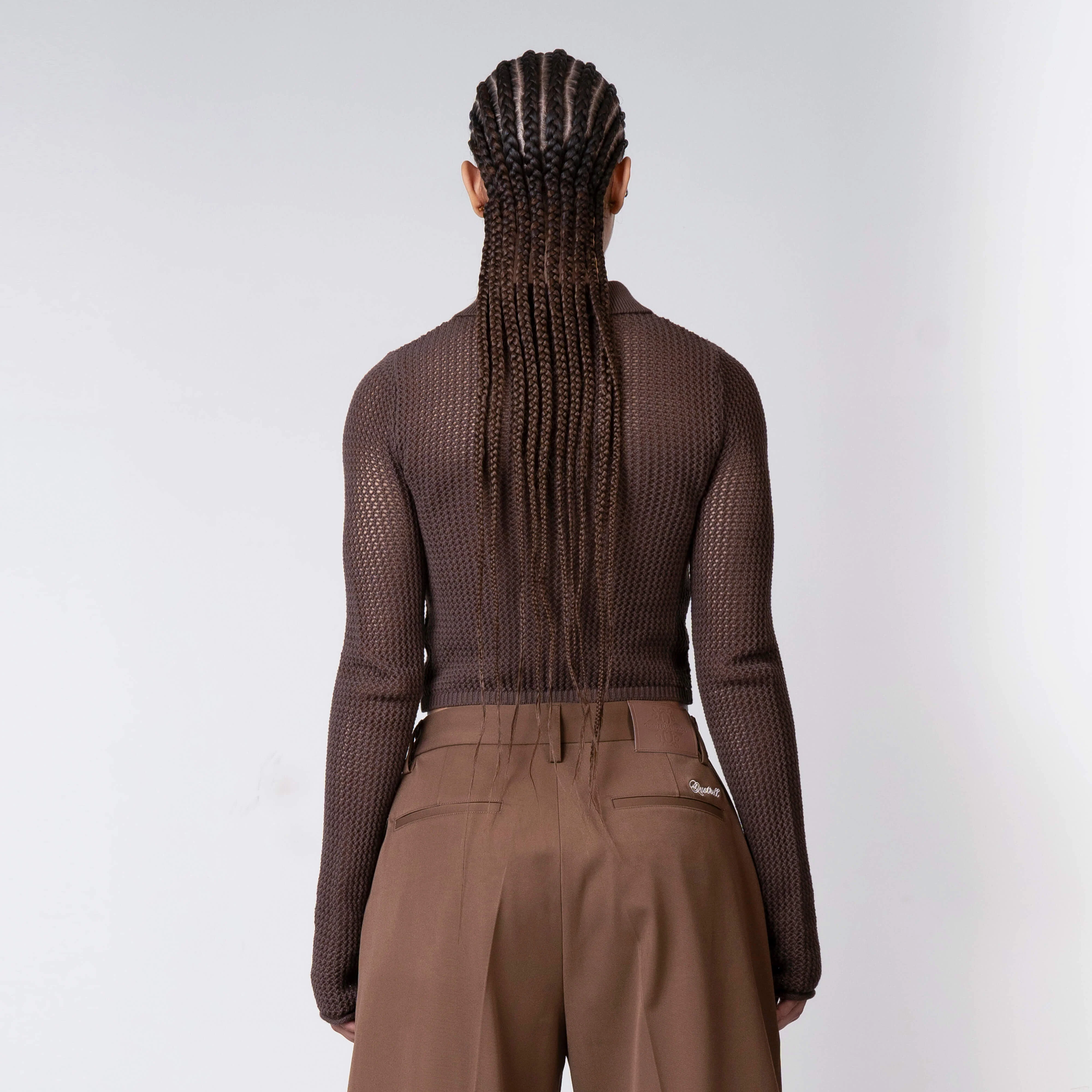 GIA KNITTED ZIP TOP | BROWN - Image 4