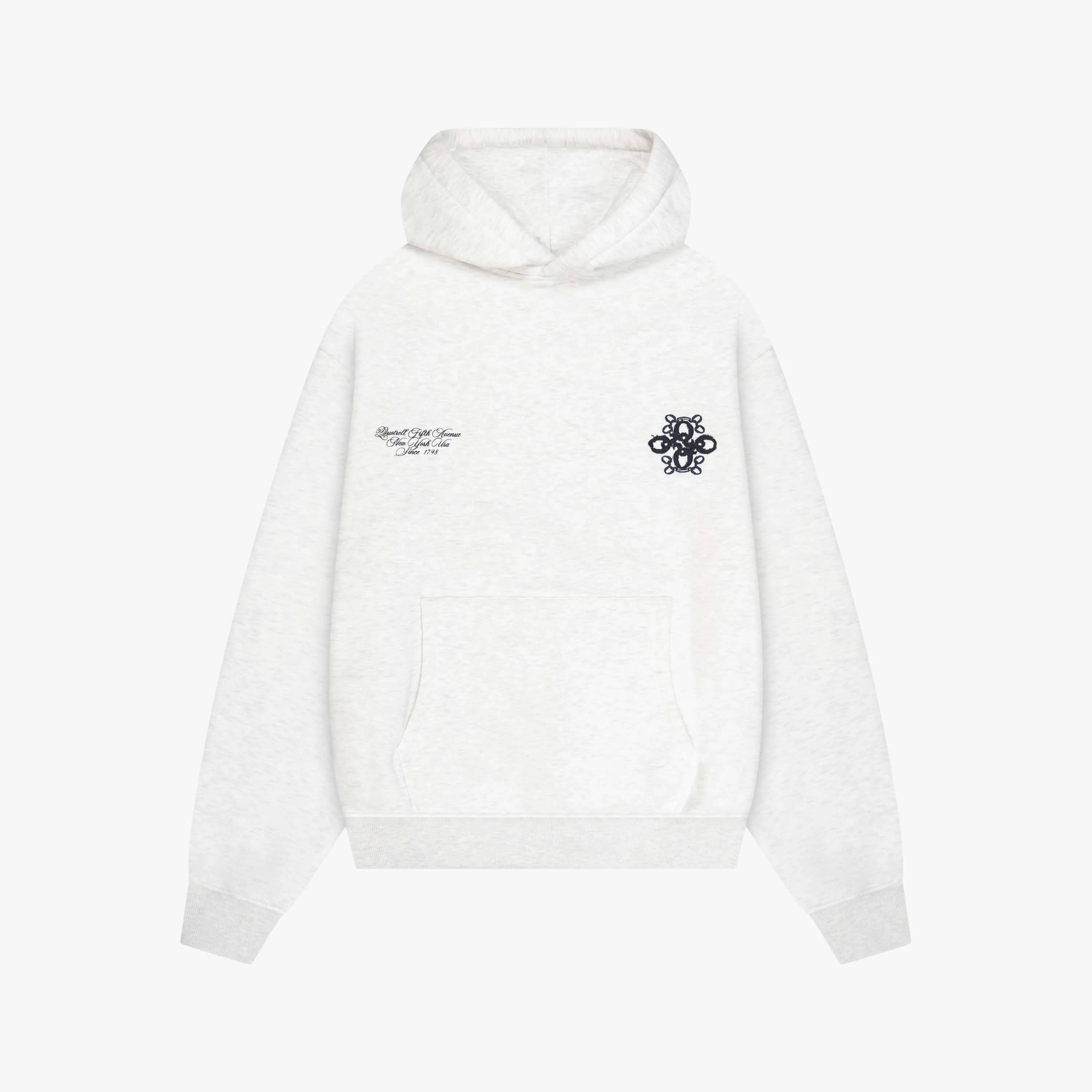 INSIGNIA HOODIE | LIGHT GREY MELEE/NAVY - Image 10
