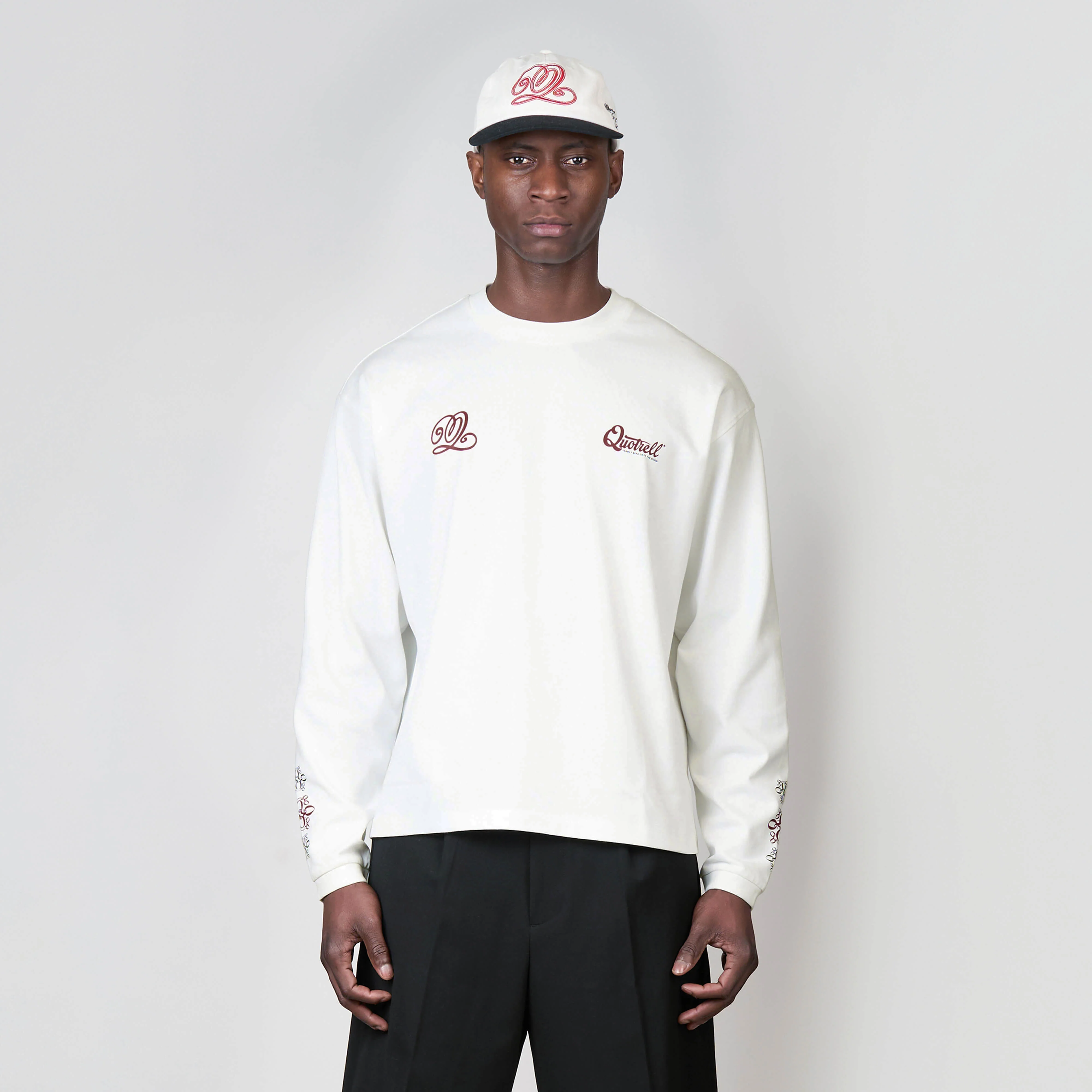 LOUIS LONGSLEEVE | WHITE/BURGUNDY - Image 7