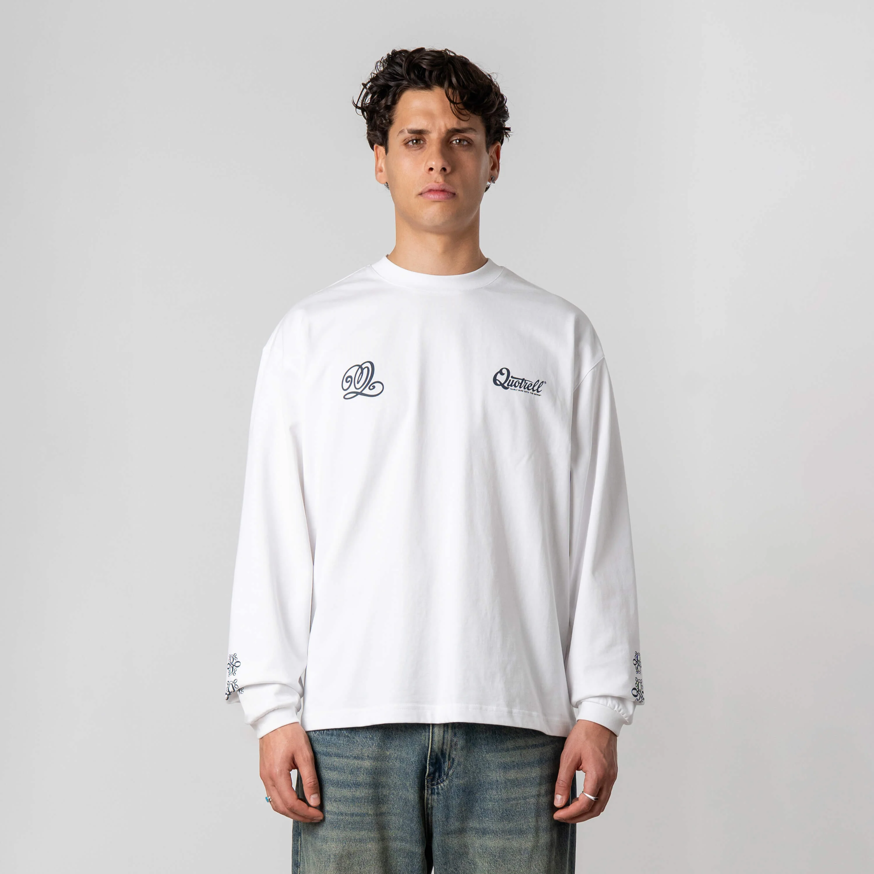 LOUIS LONGSLEEVE | WHITE/NAVY - Image 8