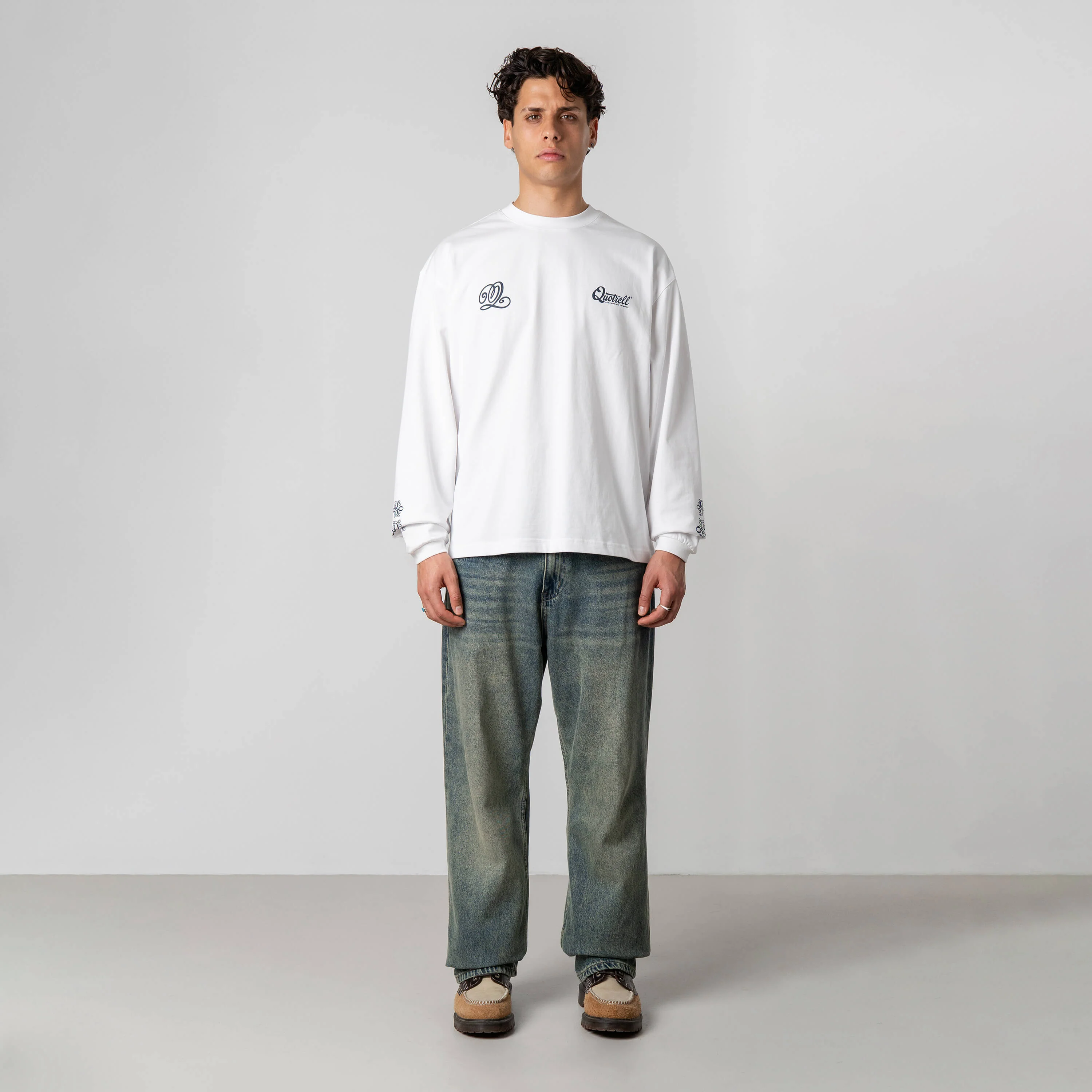 LOUIS LONGSLEEVE | WHITE/NAVY - Image 9