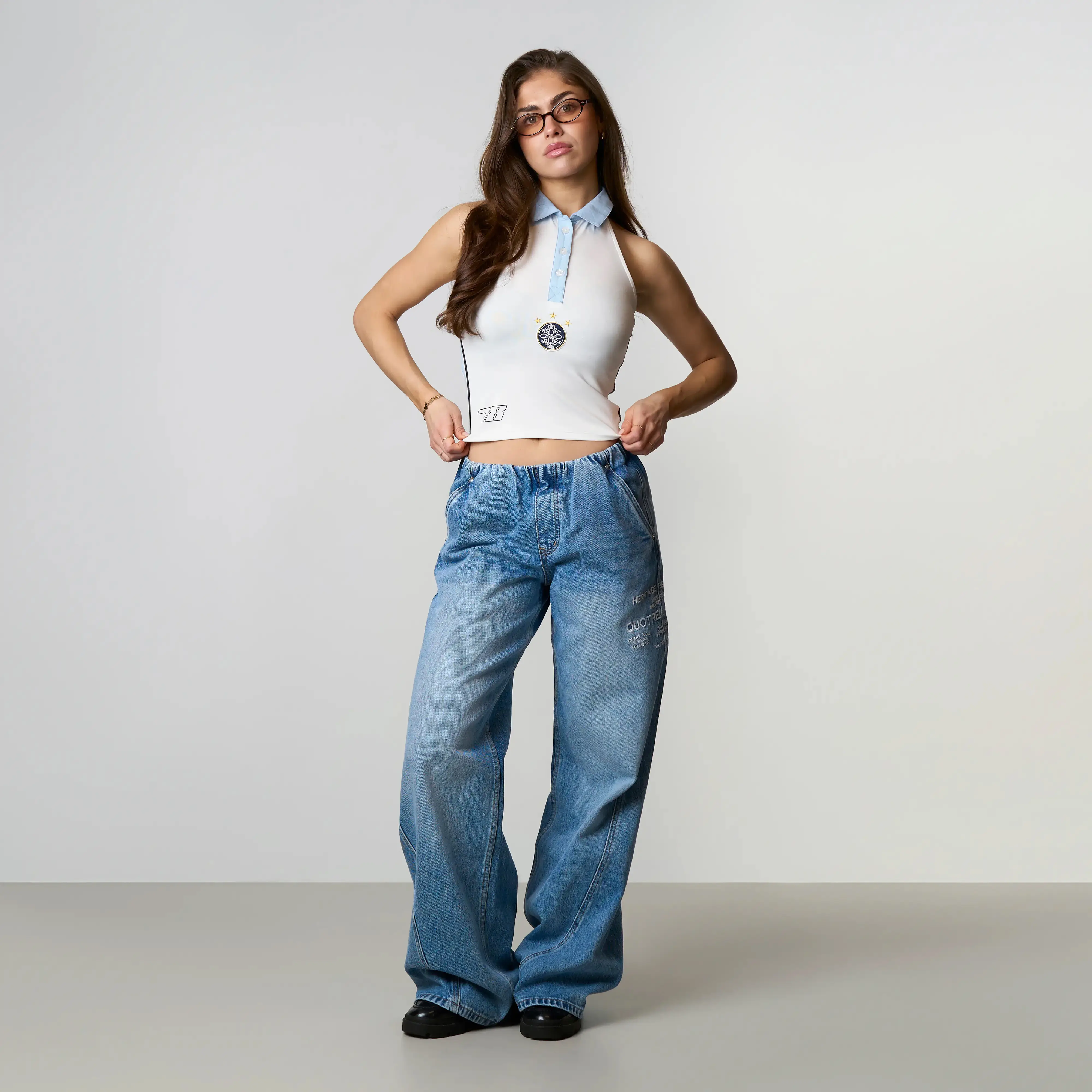 NOLA TOP | WHITE/LIGHT BLUE - Image 3