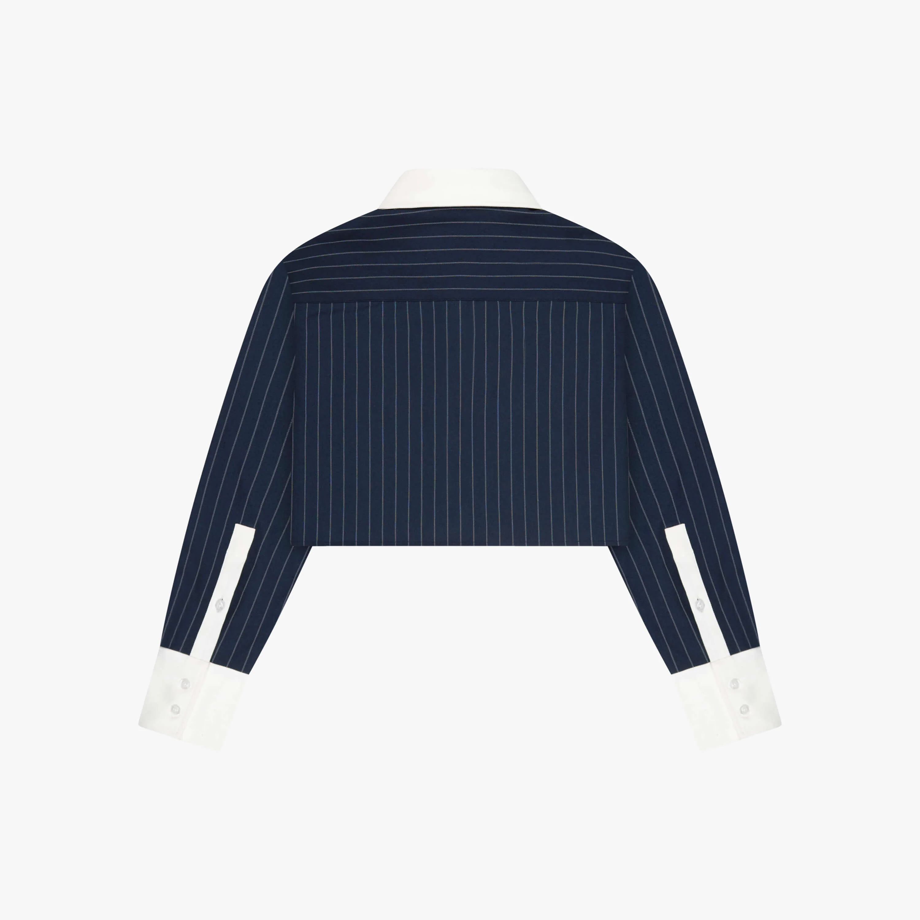 OLIVIA CROPPED BLOUSE | NAVY/WHITE - Image 6