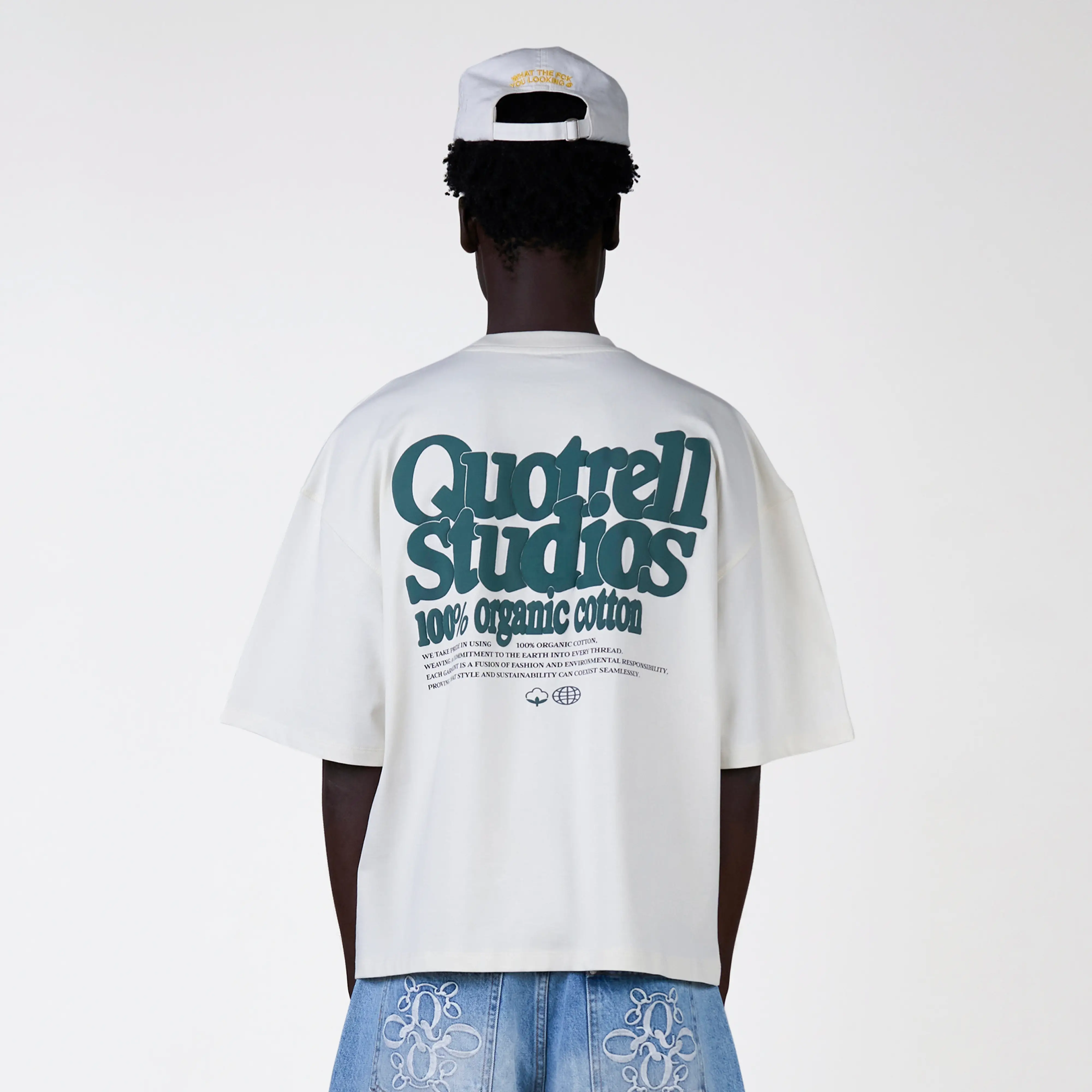 PUFF STUDIOS TEE | OFF WHITE/TEAL - Image 3