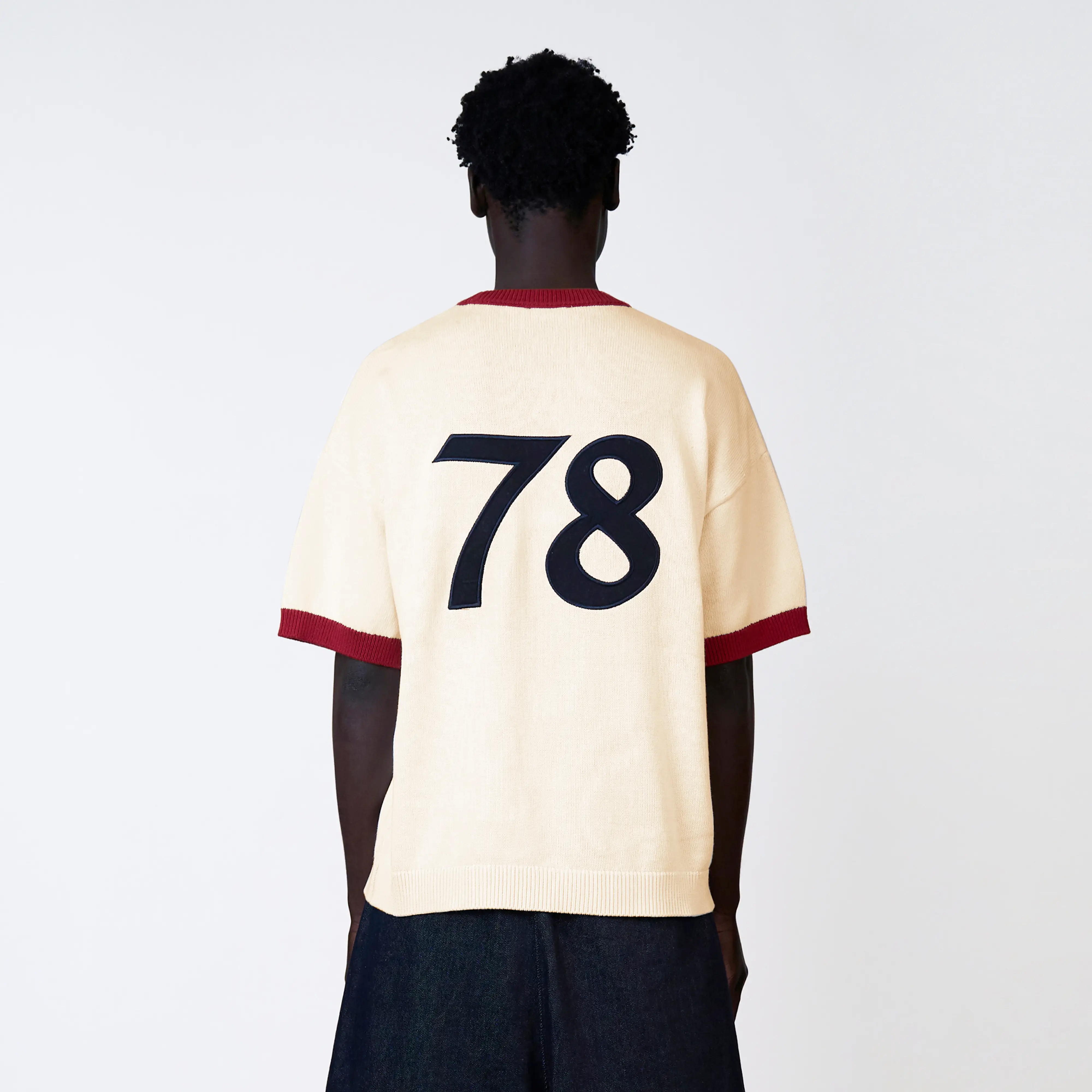 SAL KNITTED TEE | CREME/RED - Image 3