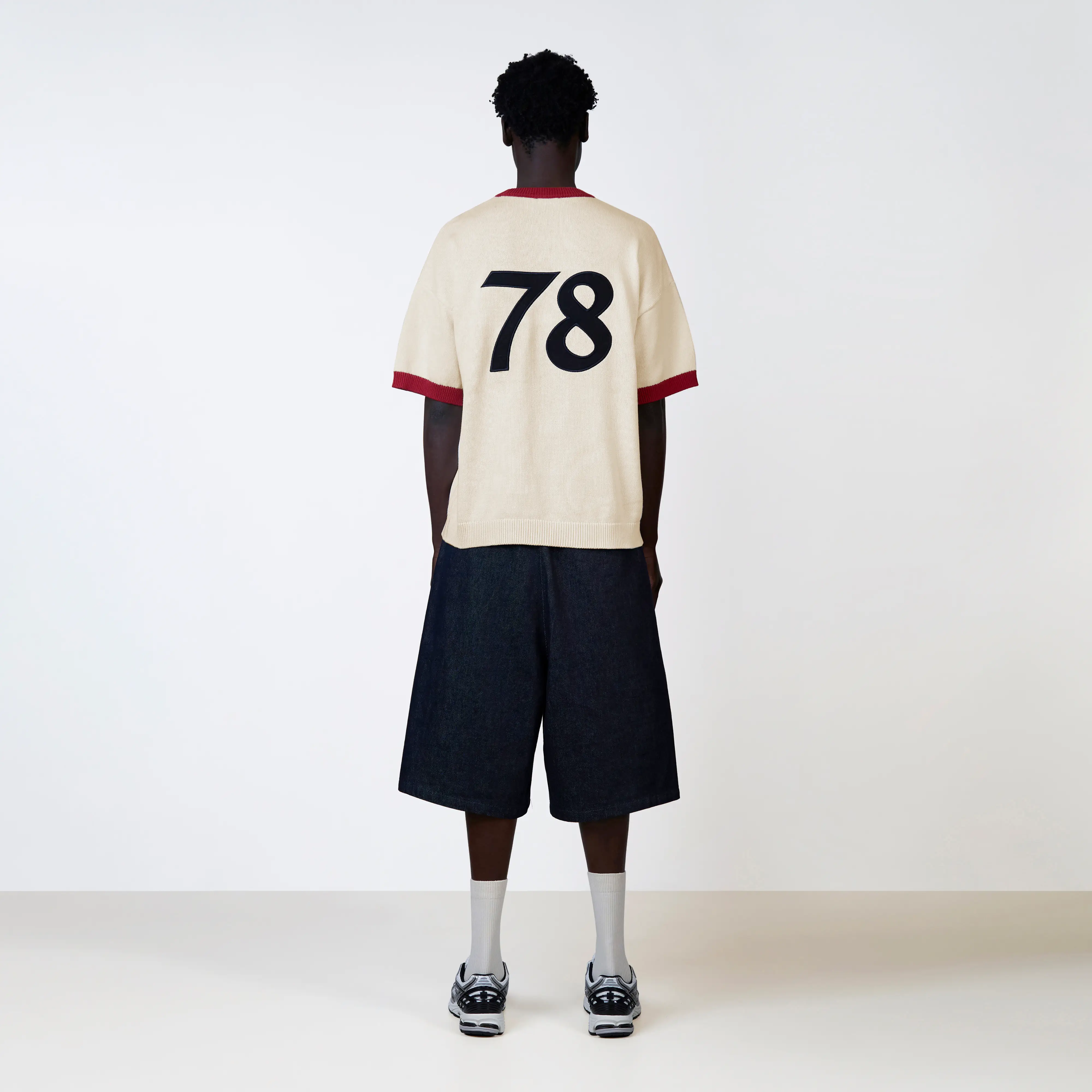 SAL KNITTED TEE | CREME/RED - Image 5