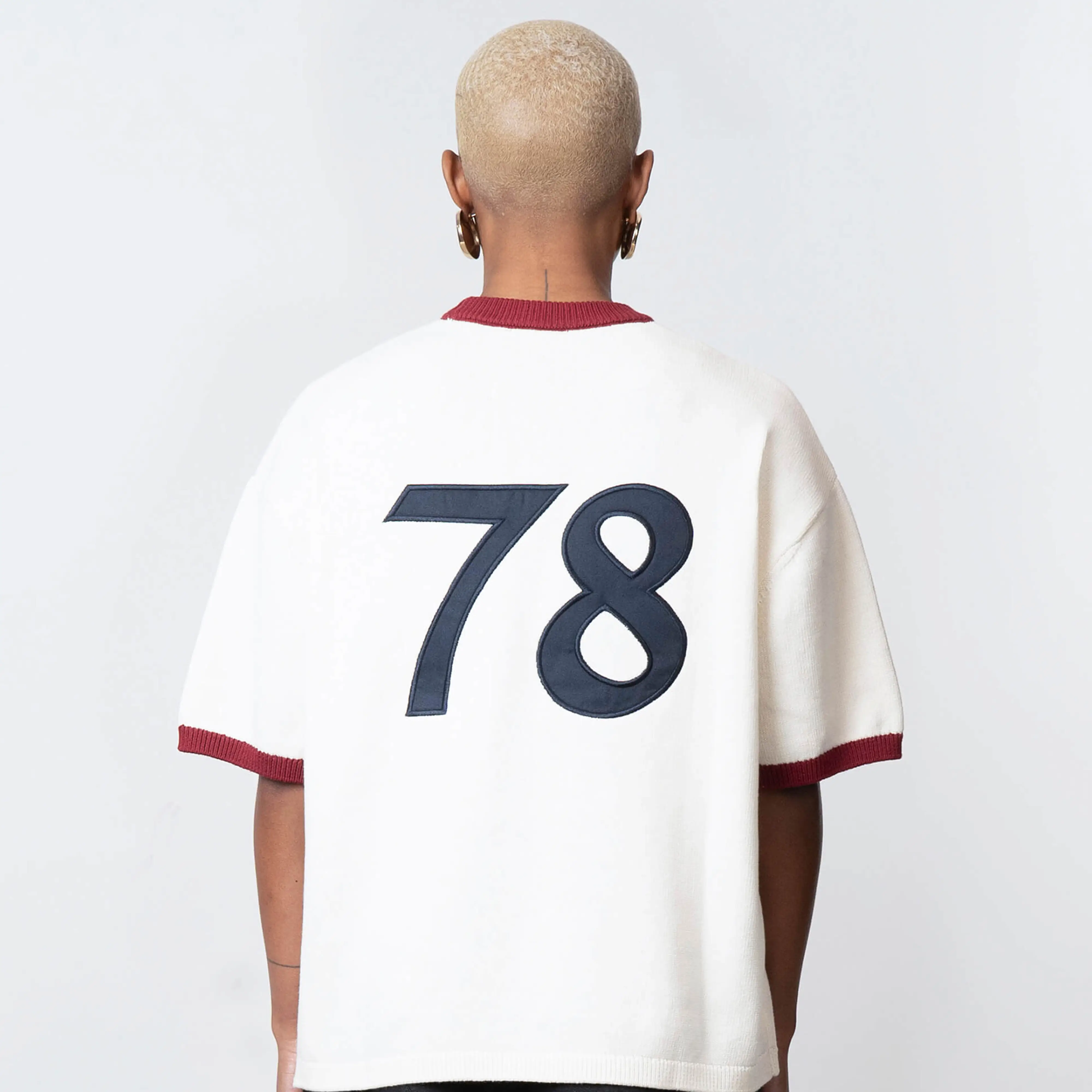 SAL KNITTED TEE | CREME/RED - Image 7