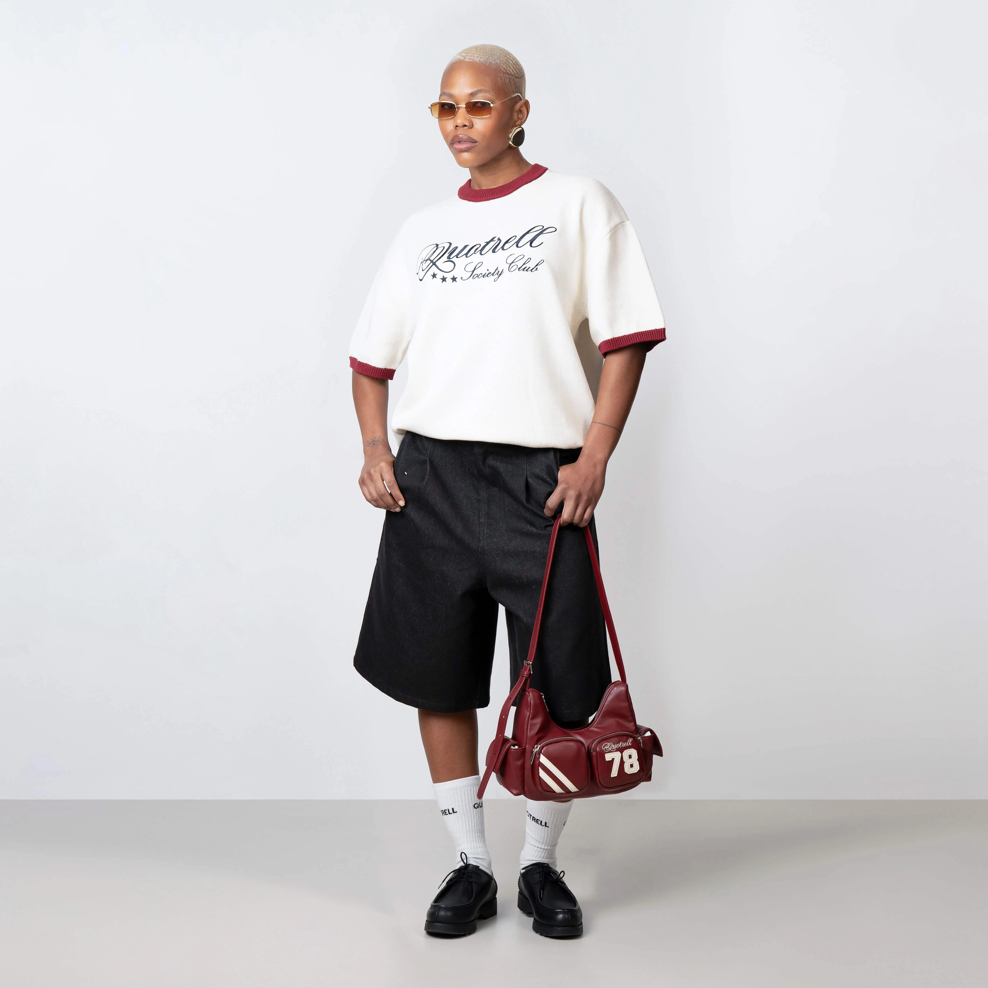 SAL KNITTED TEE | CREME/RED - Image 8