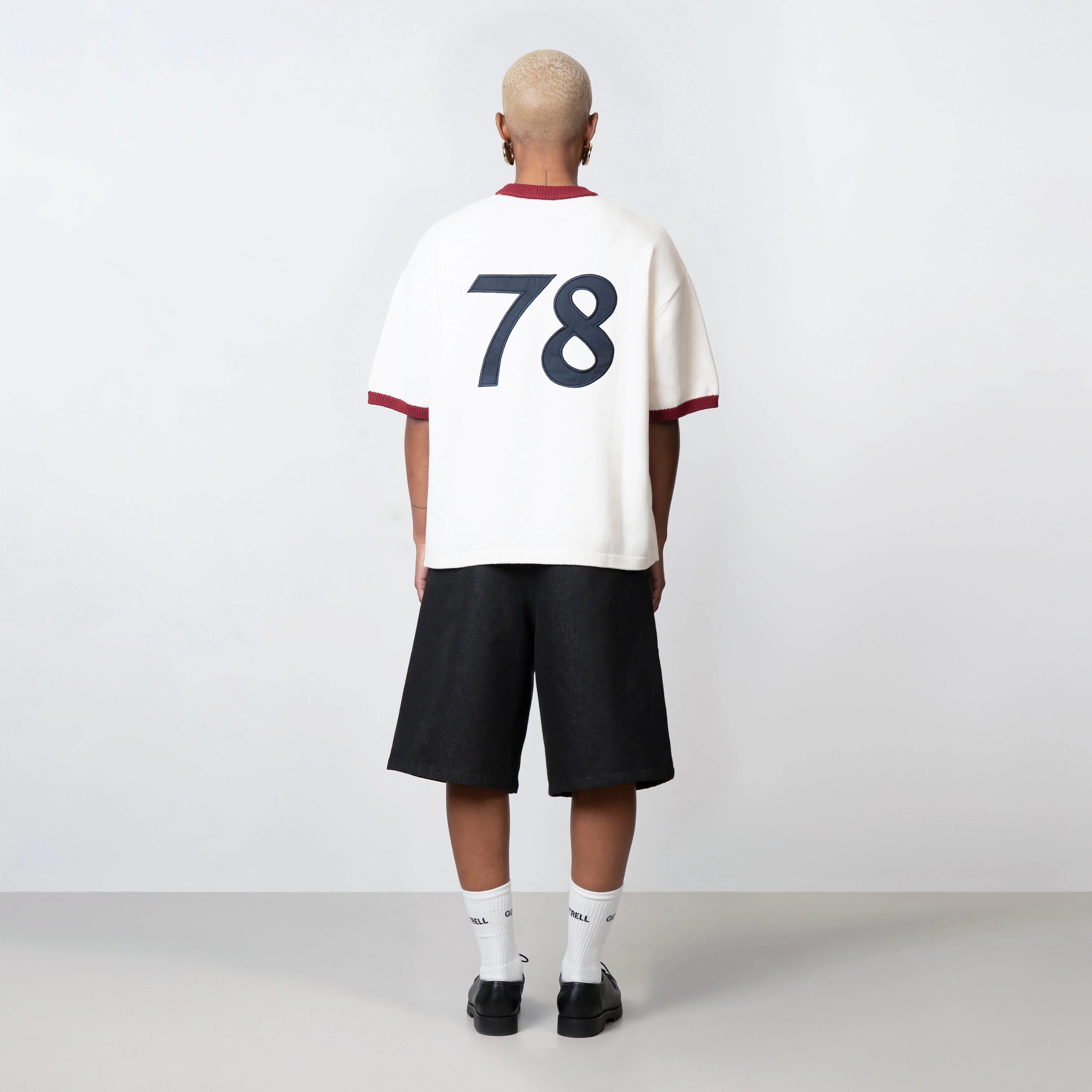 SAL KNITTED TEE | CREME/RED - Image 9