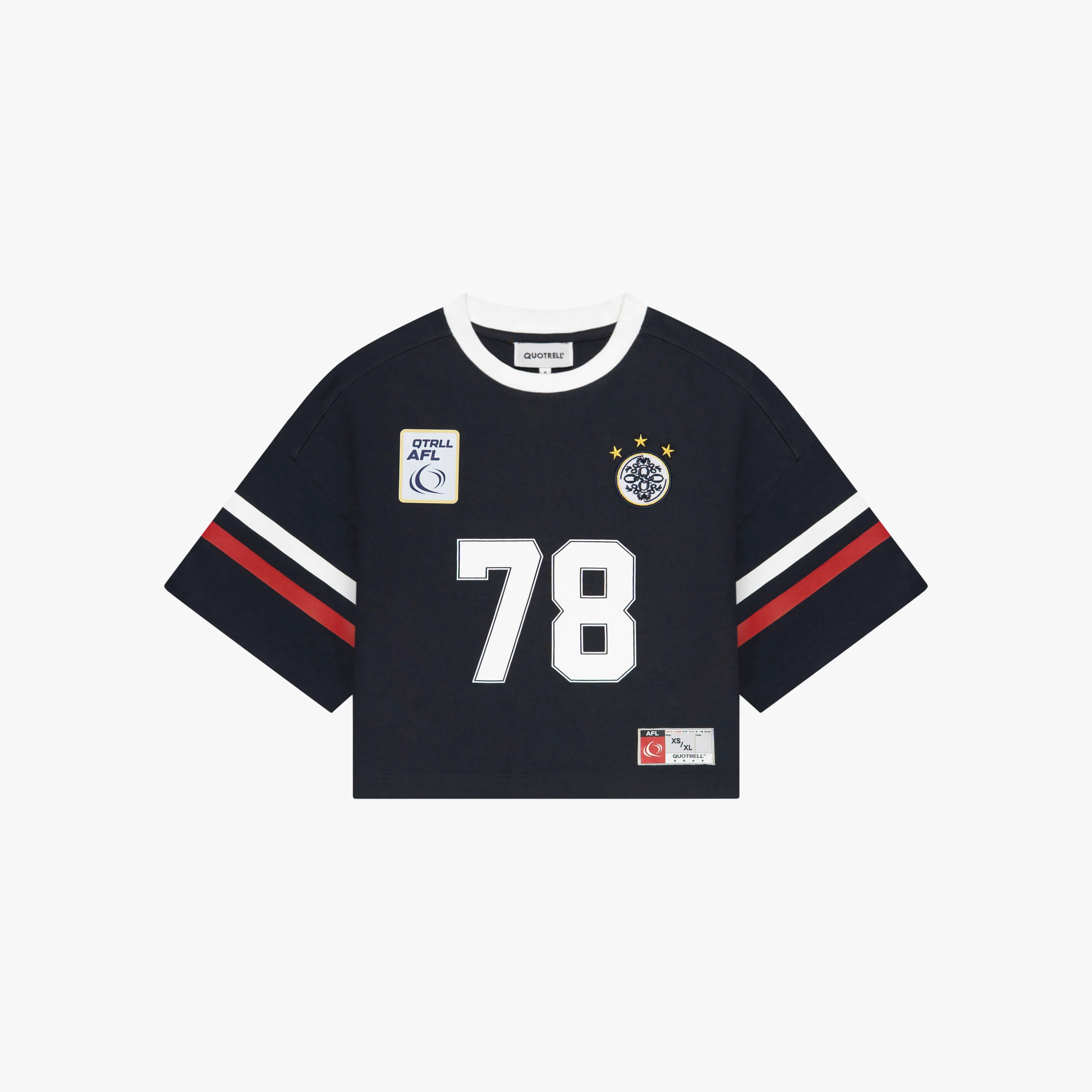 ZIA CROPPED TEE | NAVY/WHITE - Image 7