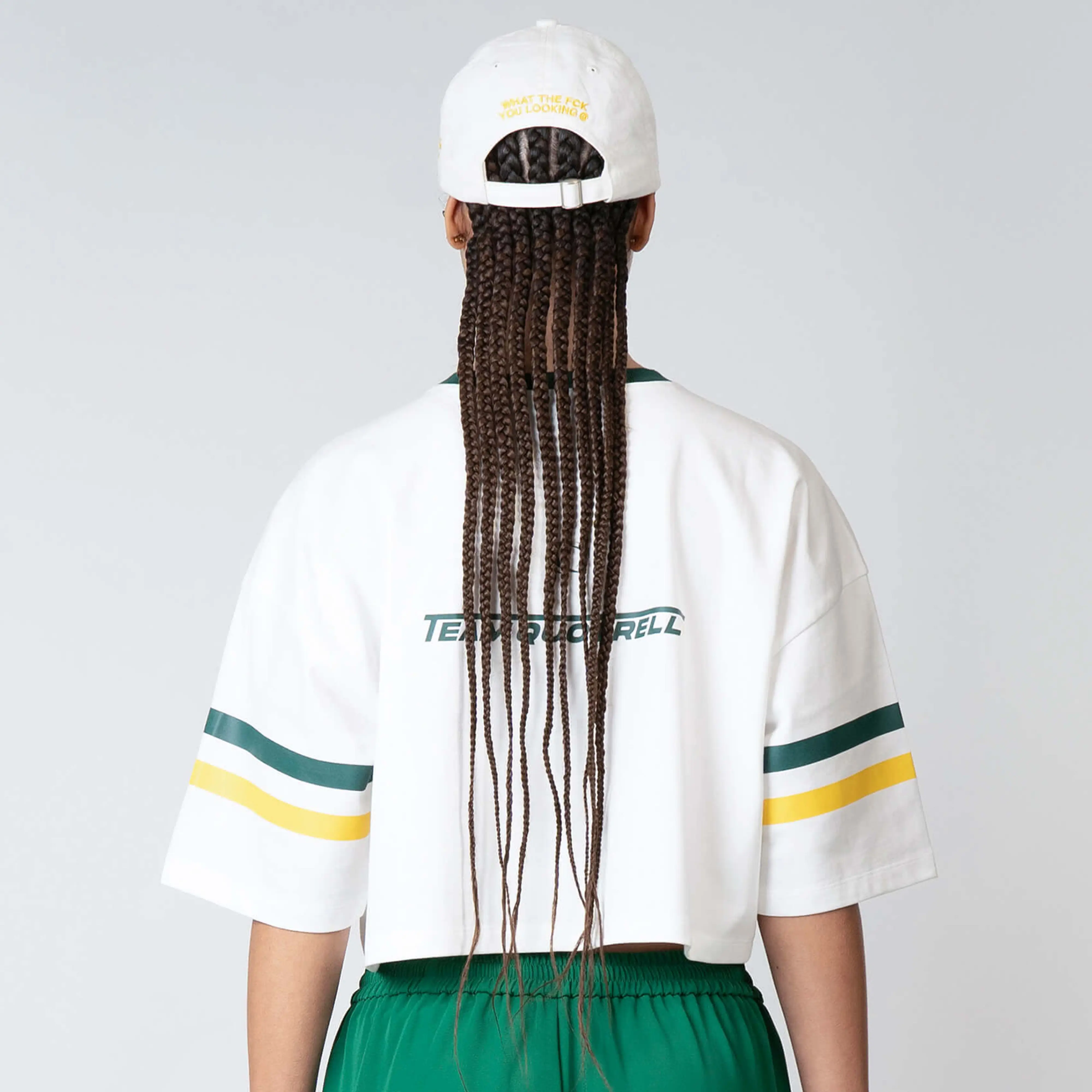 ZIA CROPPED TEE | WHITE/GREEN - Image 3