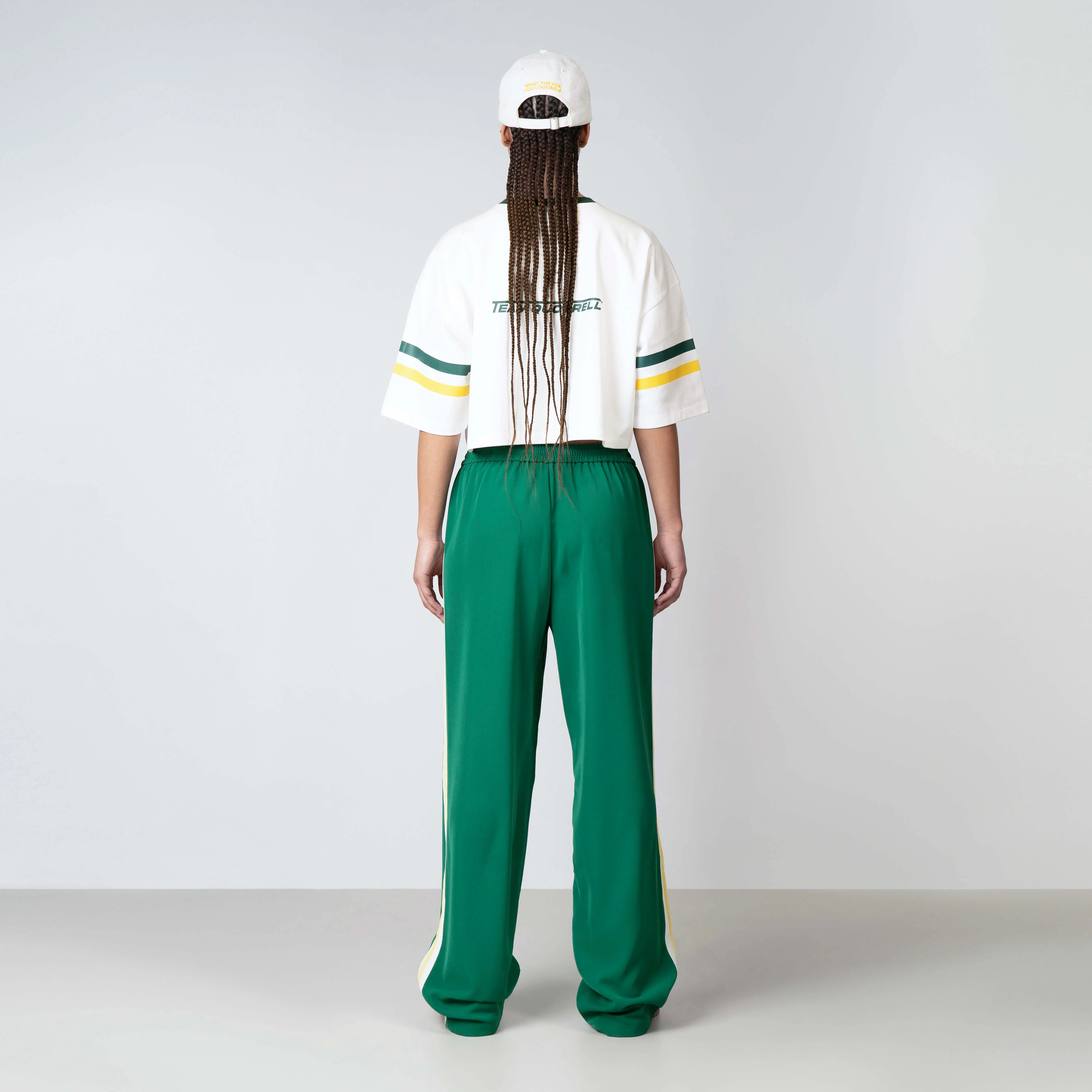 ZIA CROPPED TEE | WHITE/GREEN - Image 5